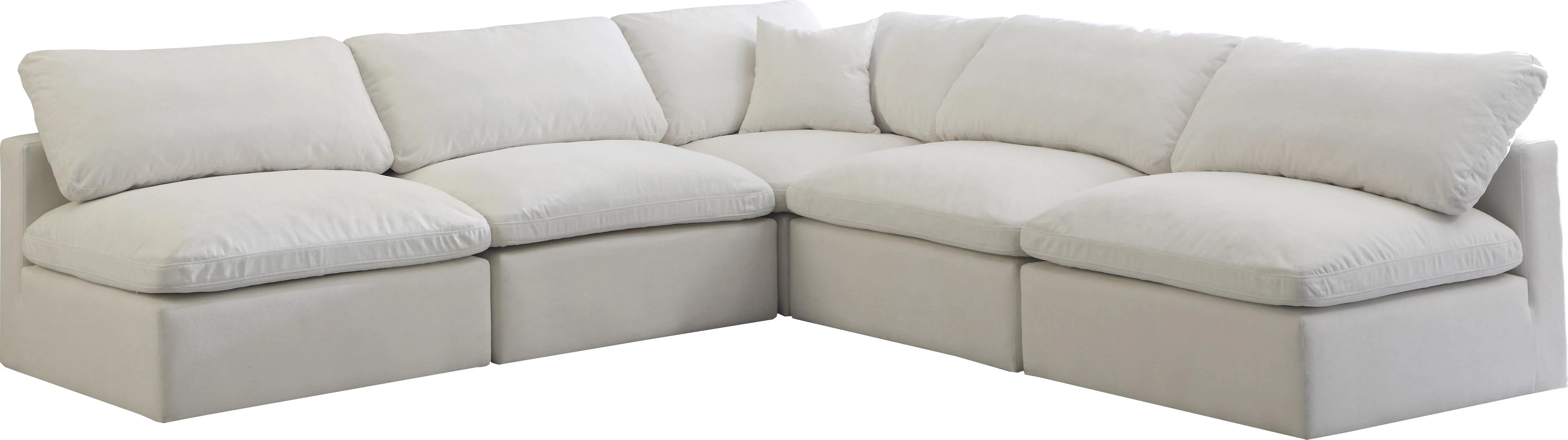 Plush Cream Velvet Standard Cloud Modular Sectional - Image 25