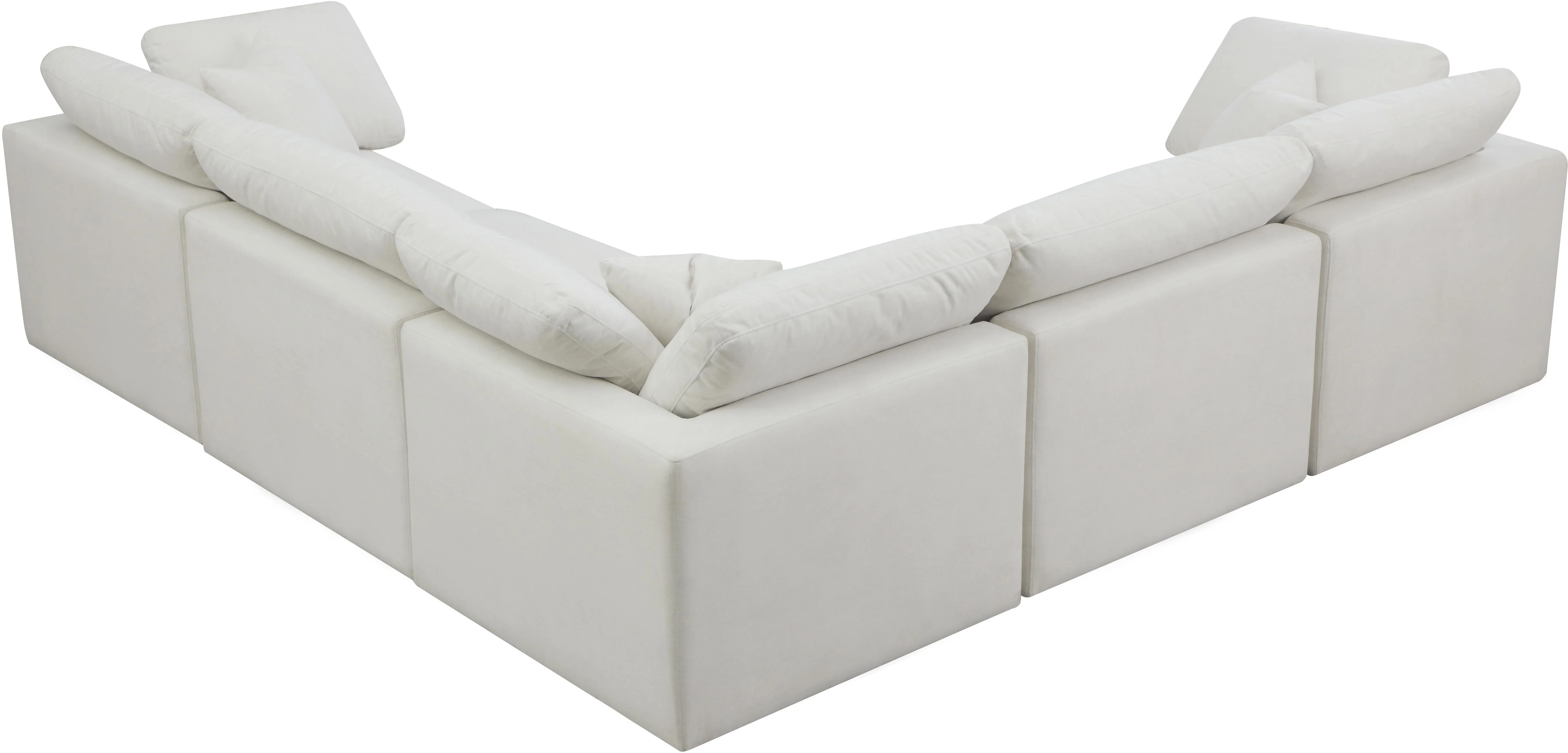Plush Cream Velvet Standard Cloud Modular Sectional - Image 30