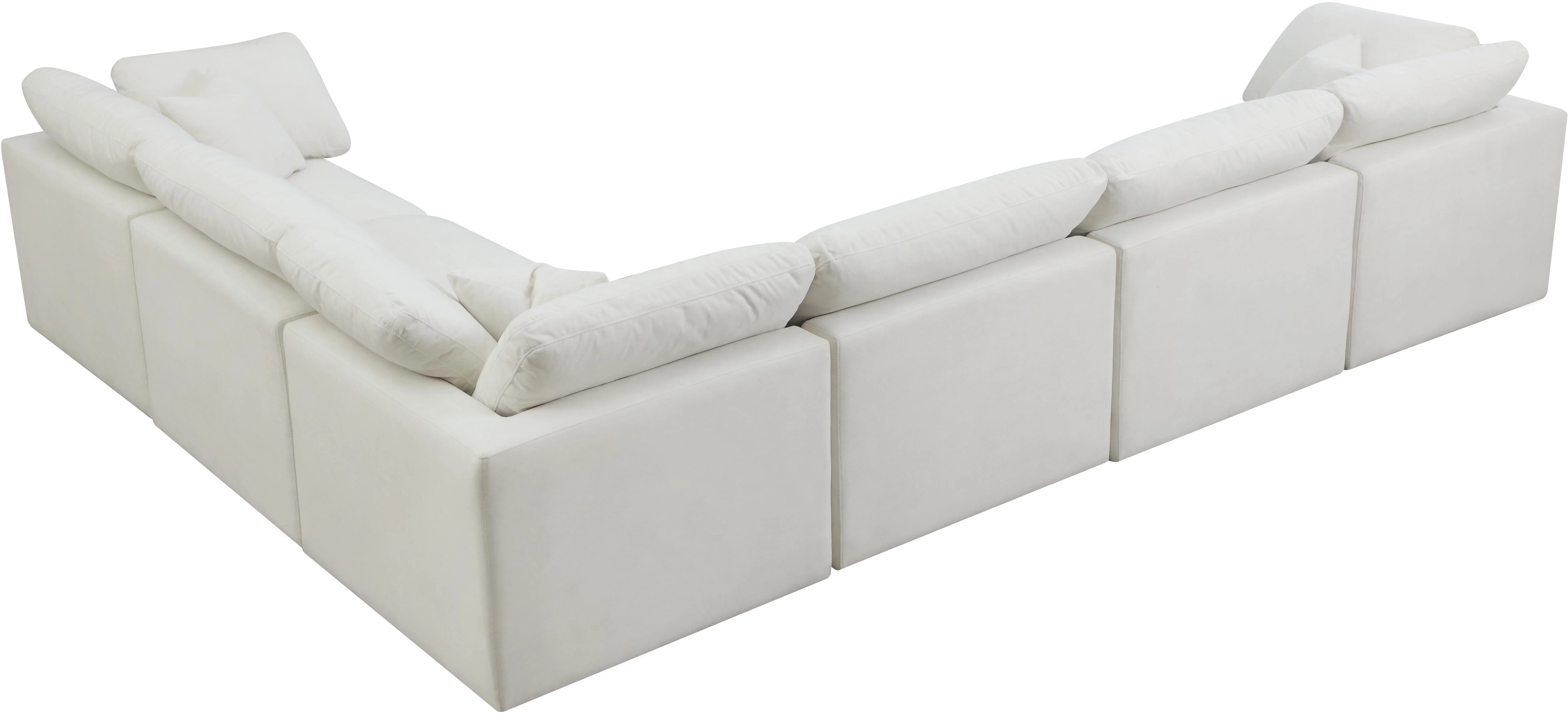Plush Cream Velvet Standard Cloud Modular Sectional - Image 41