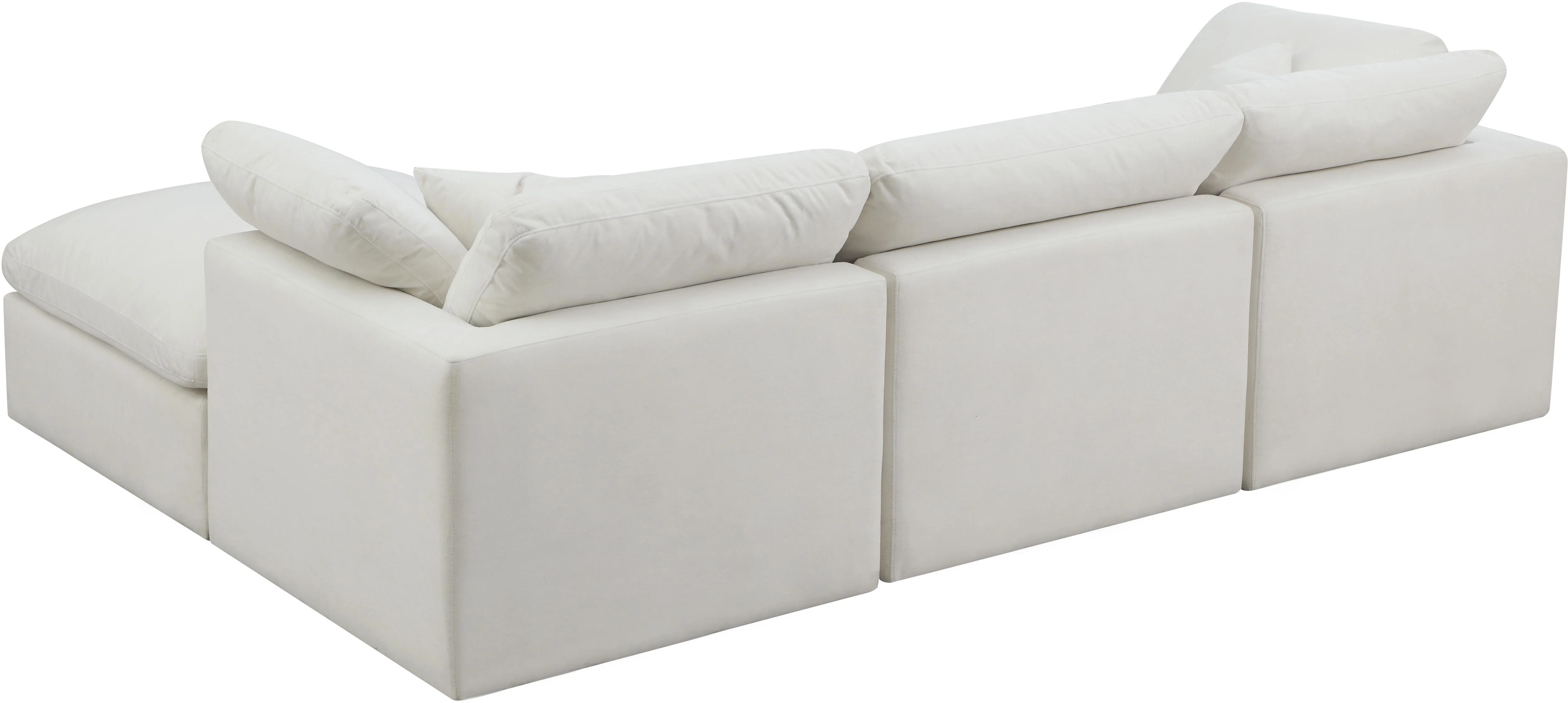 Plush Cream Velvet Standard Cloud Modular Sectional - Image 7