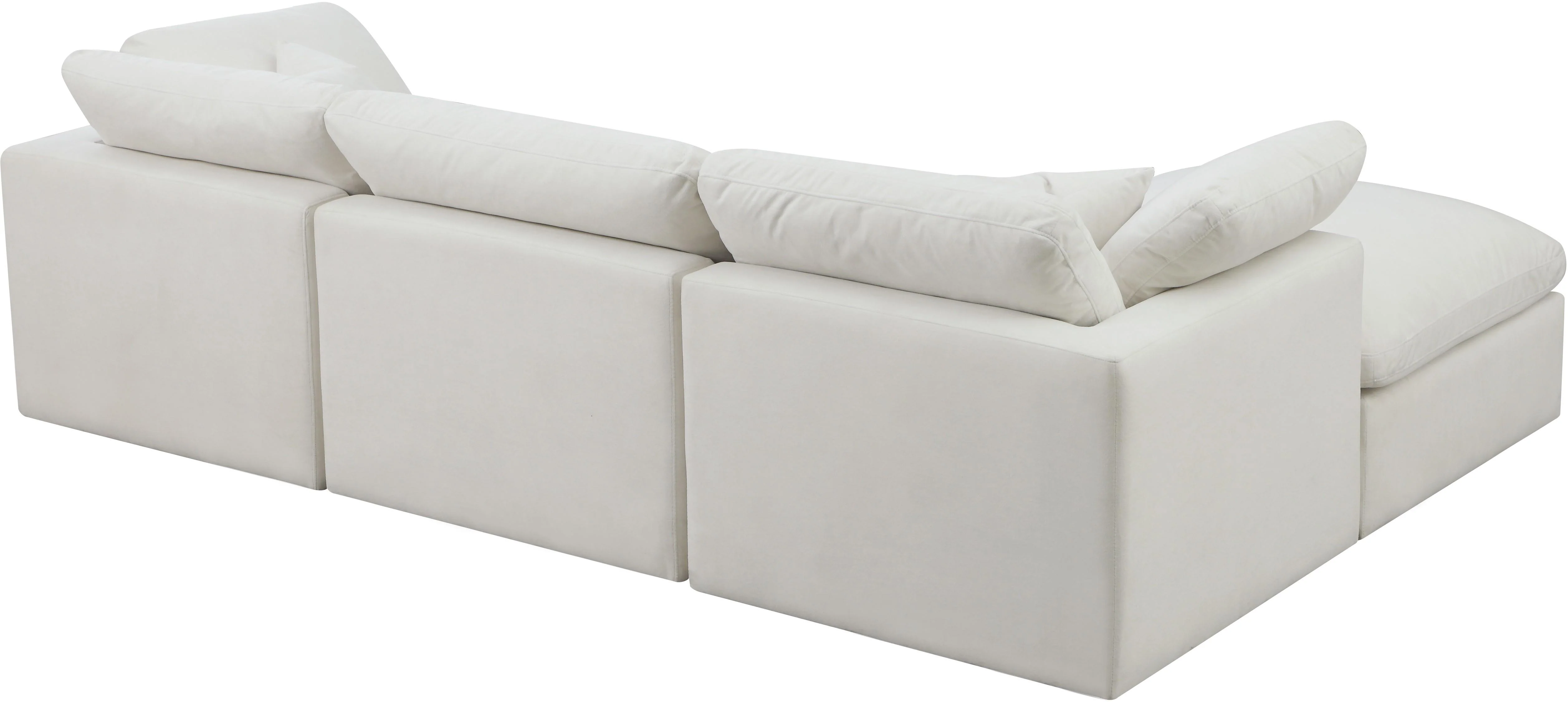 Plush Cream Velvet Standard Cloud Modular Sectional - Image 8