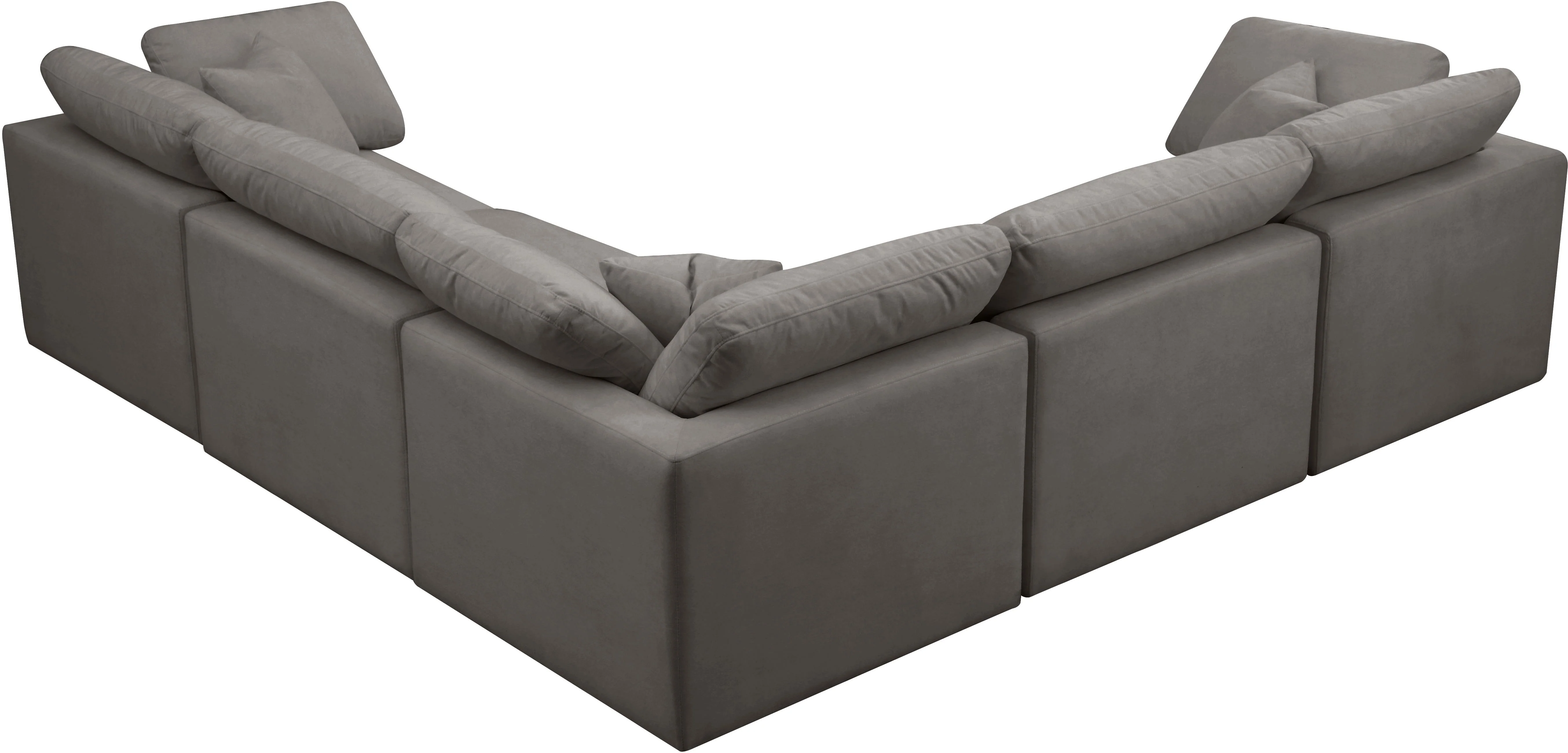 Plush Grey Velvet Standard Cloud Modular Sectional - Image 31
