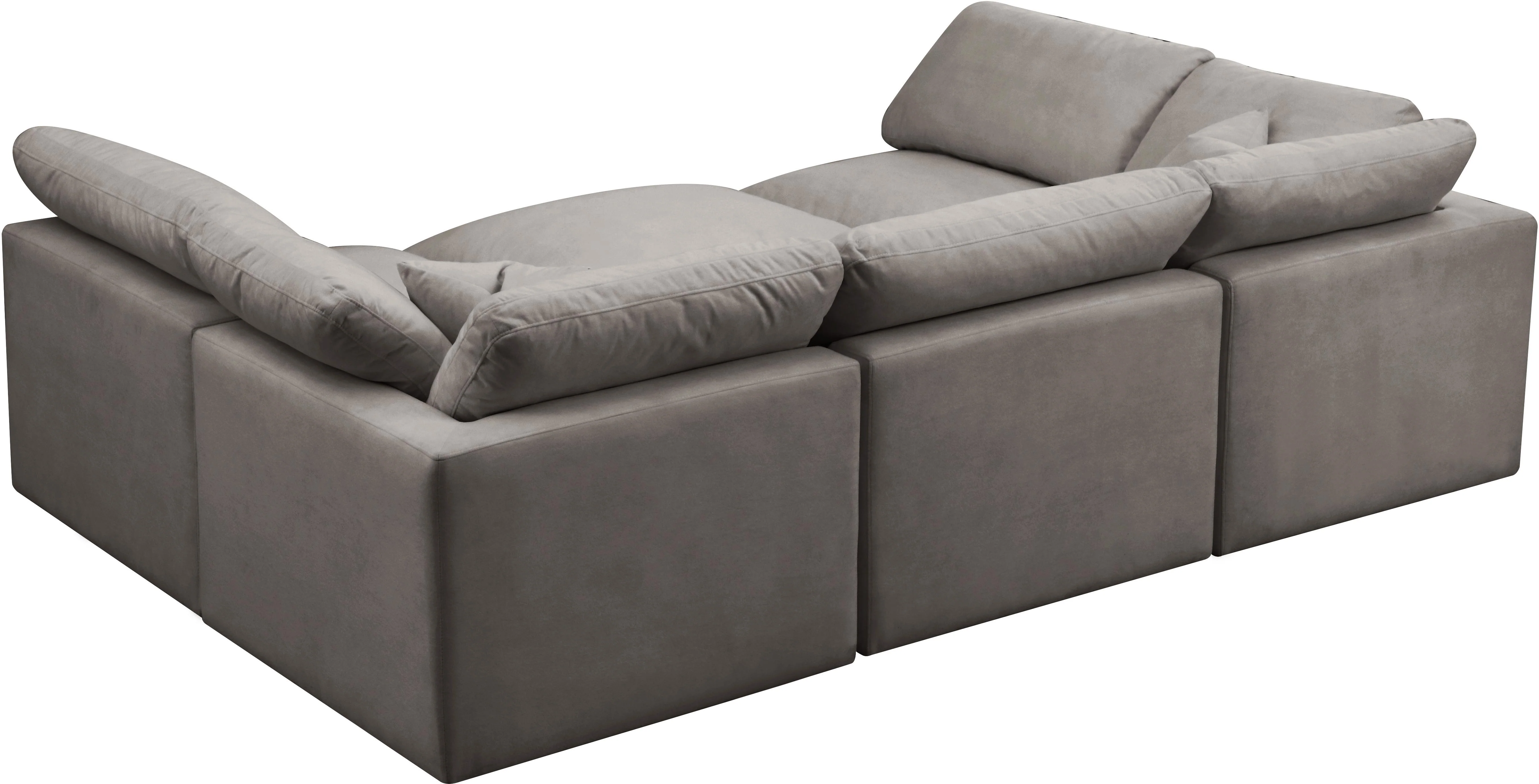 Plush Grey Velvet Standard Cloud Modular Sectional - Image 49