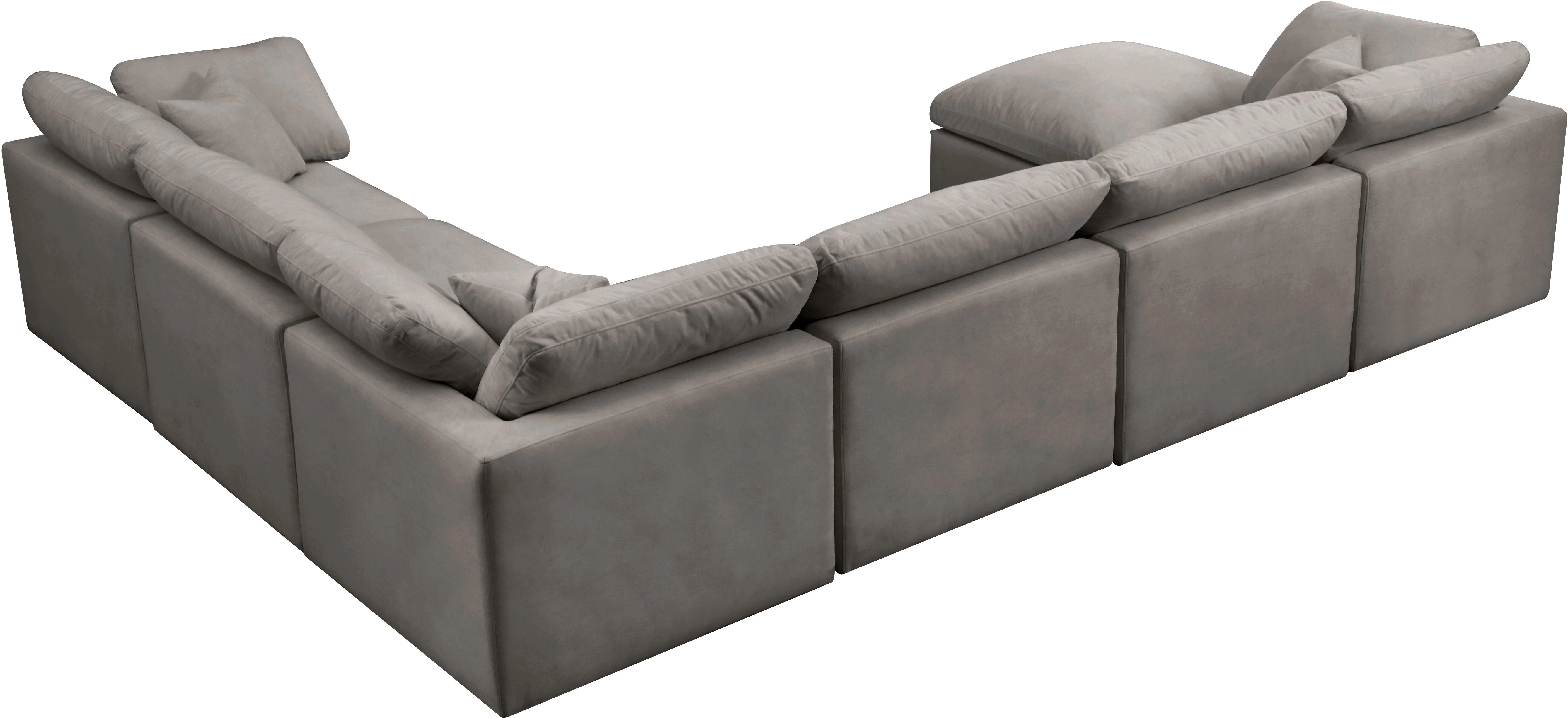 Plush Grey Velvet Standard Cloud Modular Sectional - Image 56