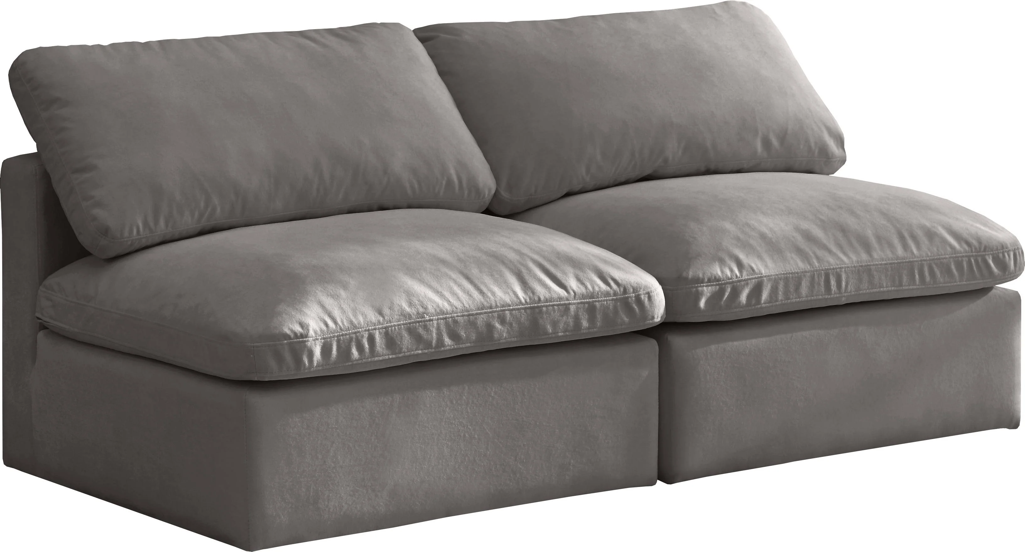 Plush Grey Velvet Standard Cloud Modular Sofa - Image 12