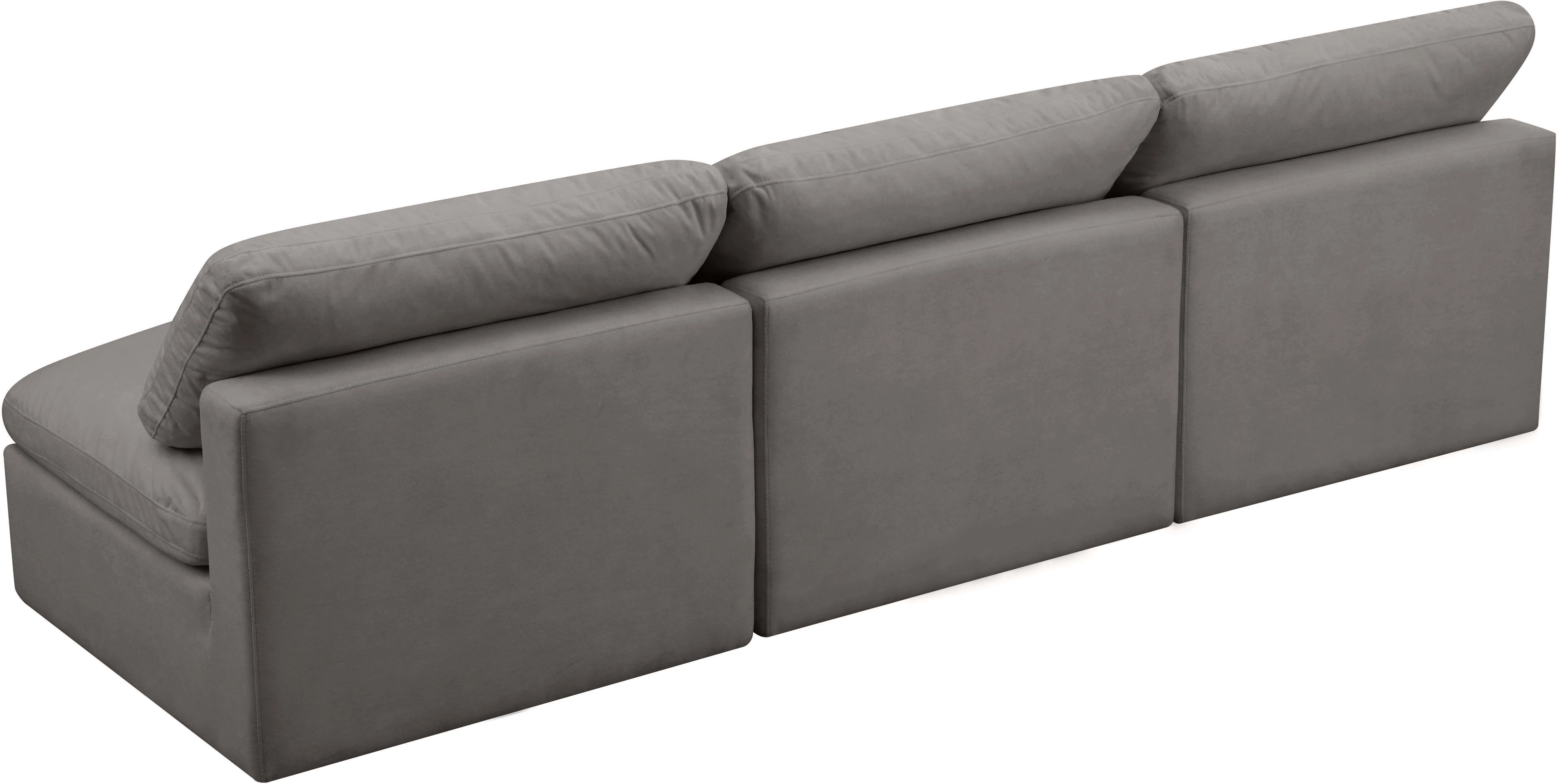 Plush Grey Velvet Standard Cloud Modular Sofa - Image 19