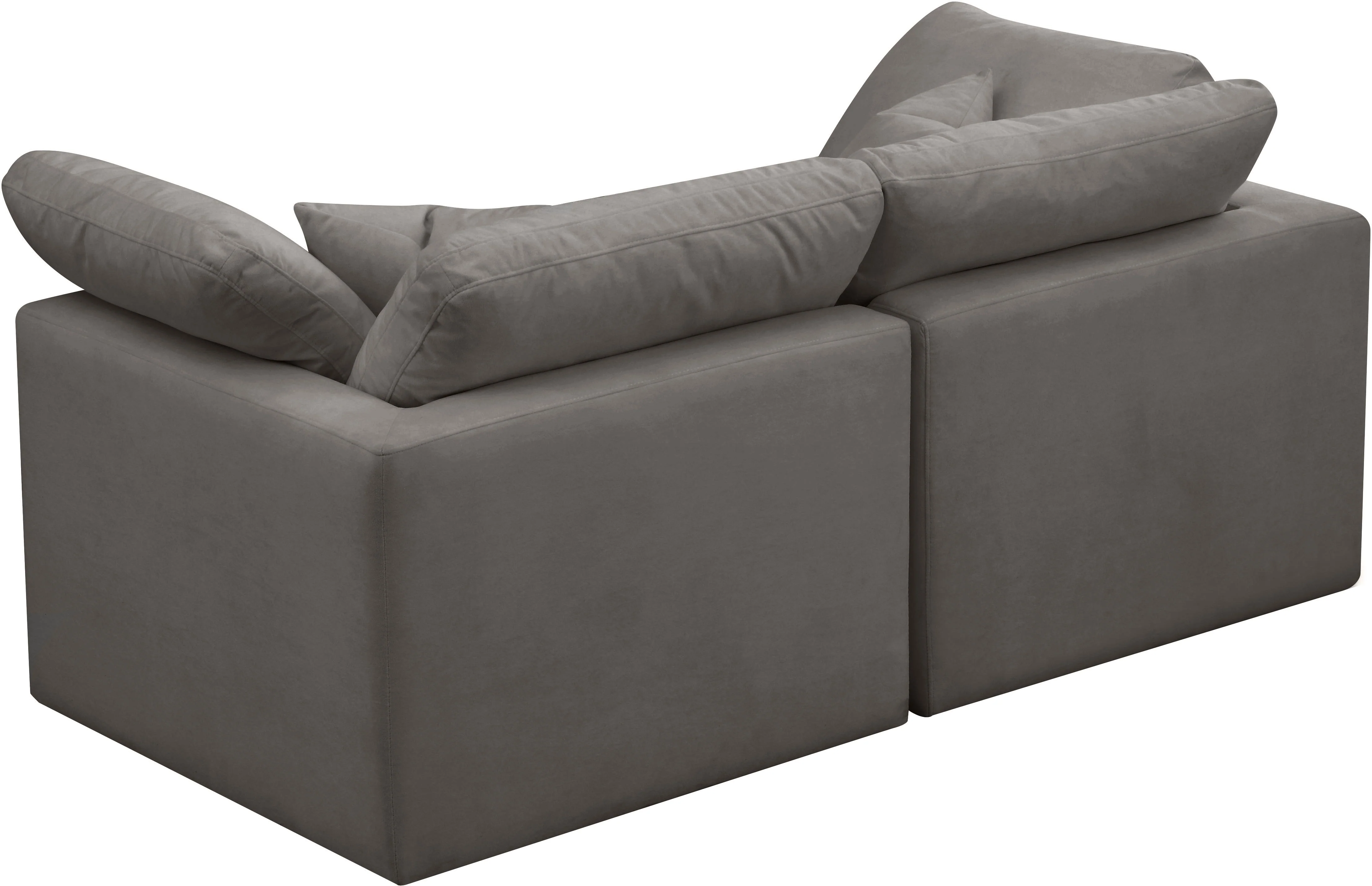 Plush Grey Velvet Standard Cloud Modular Sofa - Image 27