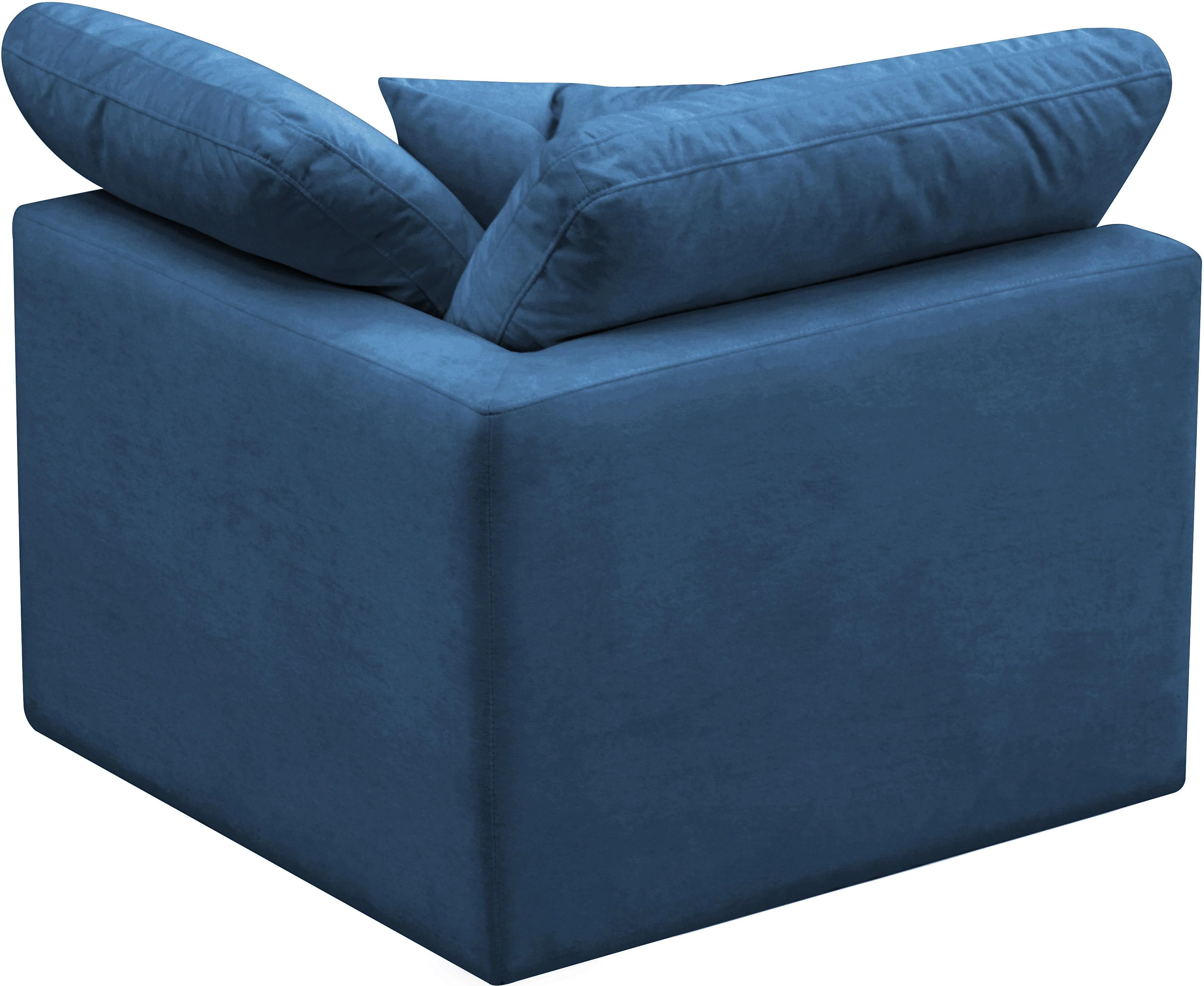 Plush Navy Velvet Standard Cloud Modular Corner Chair - Image 3