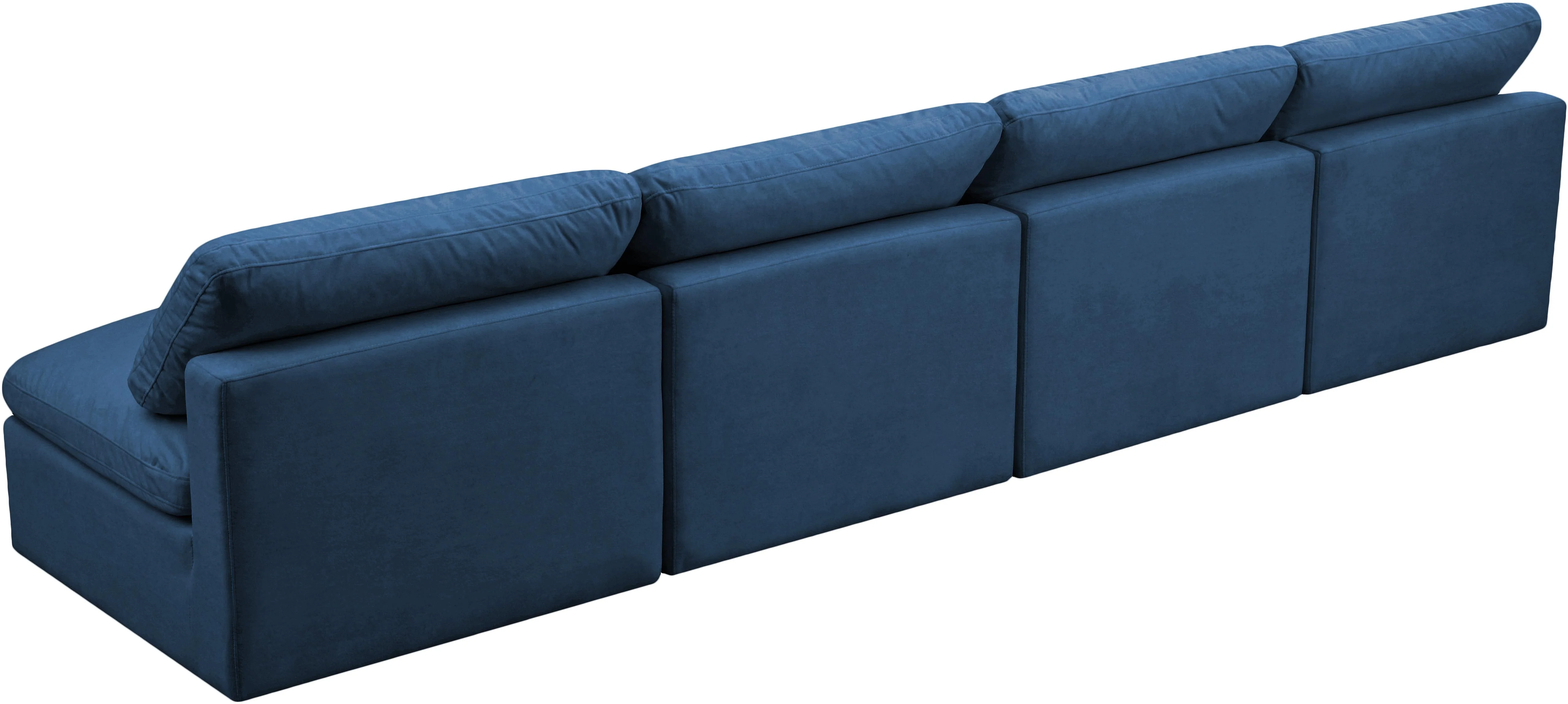 Plush Navy Velvet Standard Cloud Modular Sofa - Image 22