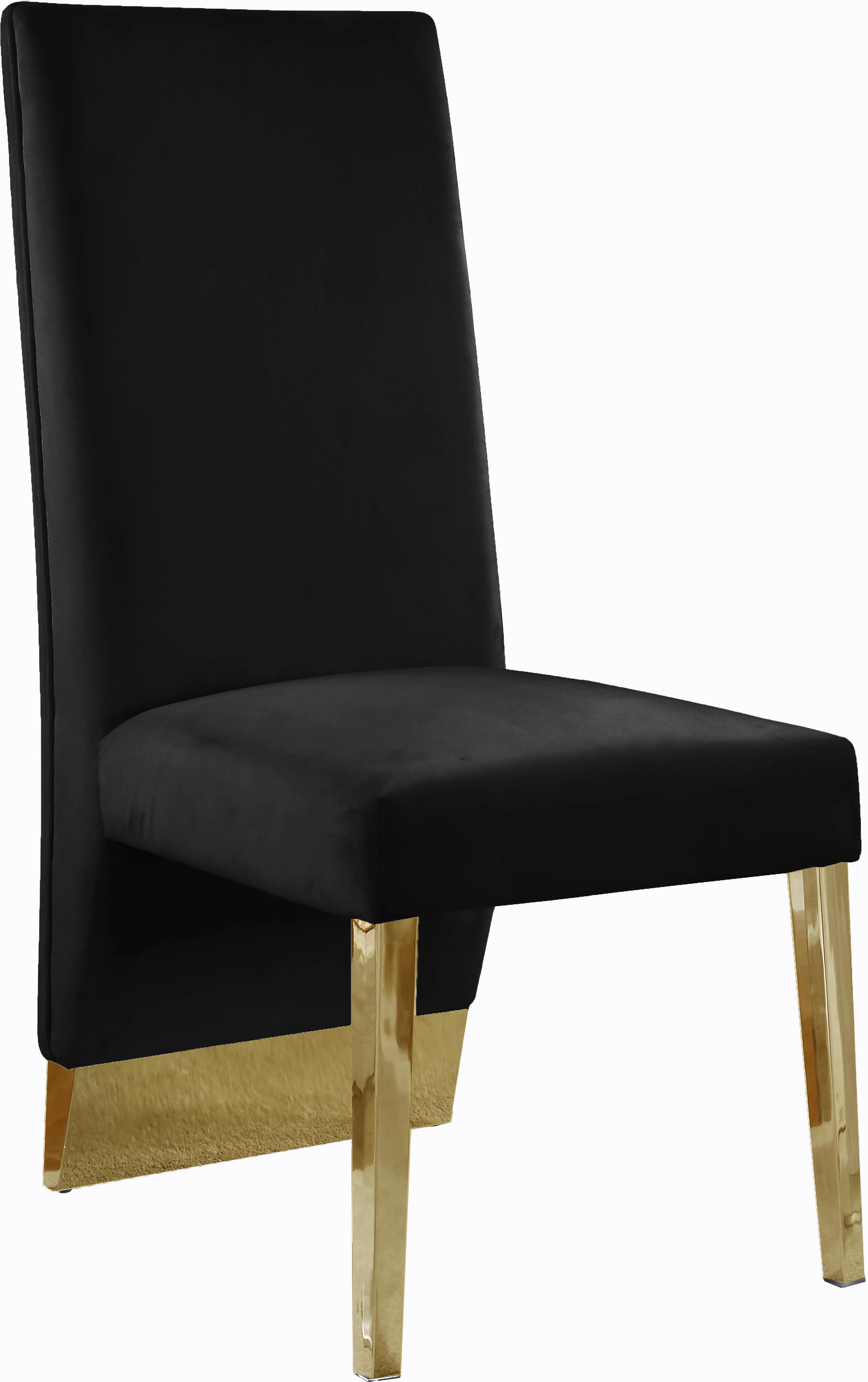 Porsha Black Velvet Dining Chair - Image 4