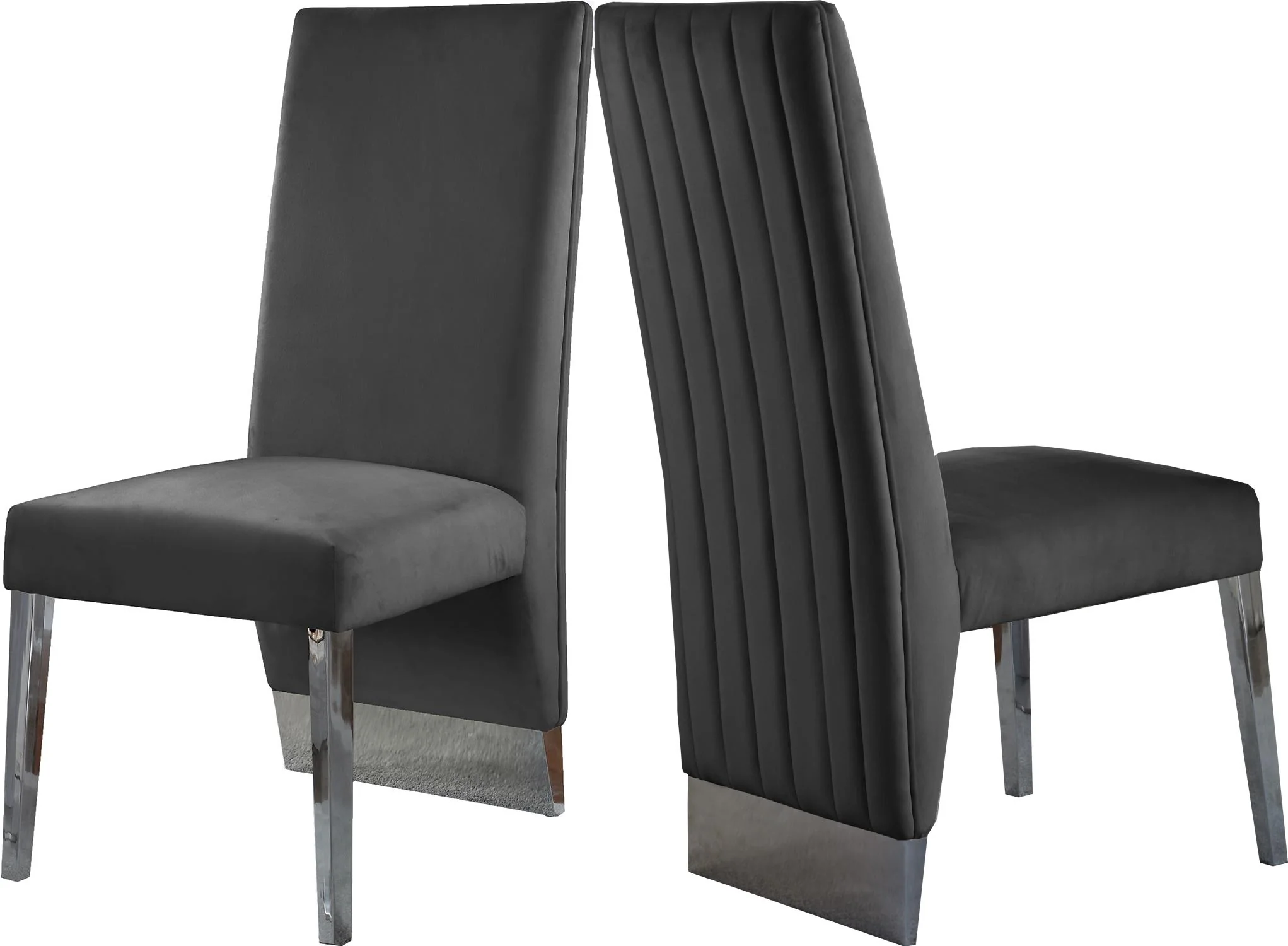 Porsha Grey Velvet Dining Chair - Image 6