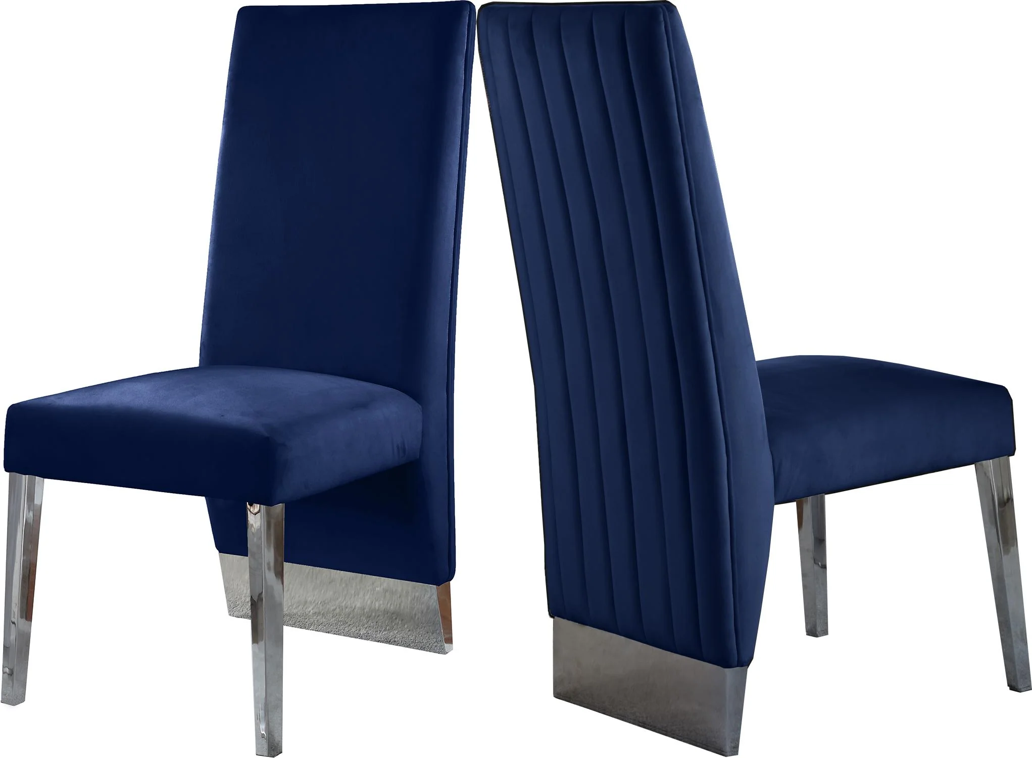 Porsha Navy Velvet Dining Chair - Image 6