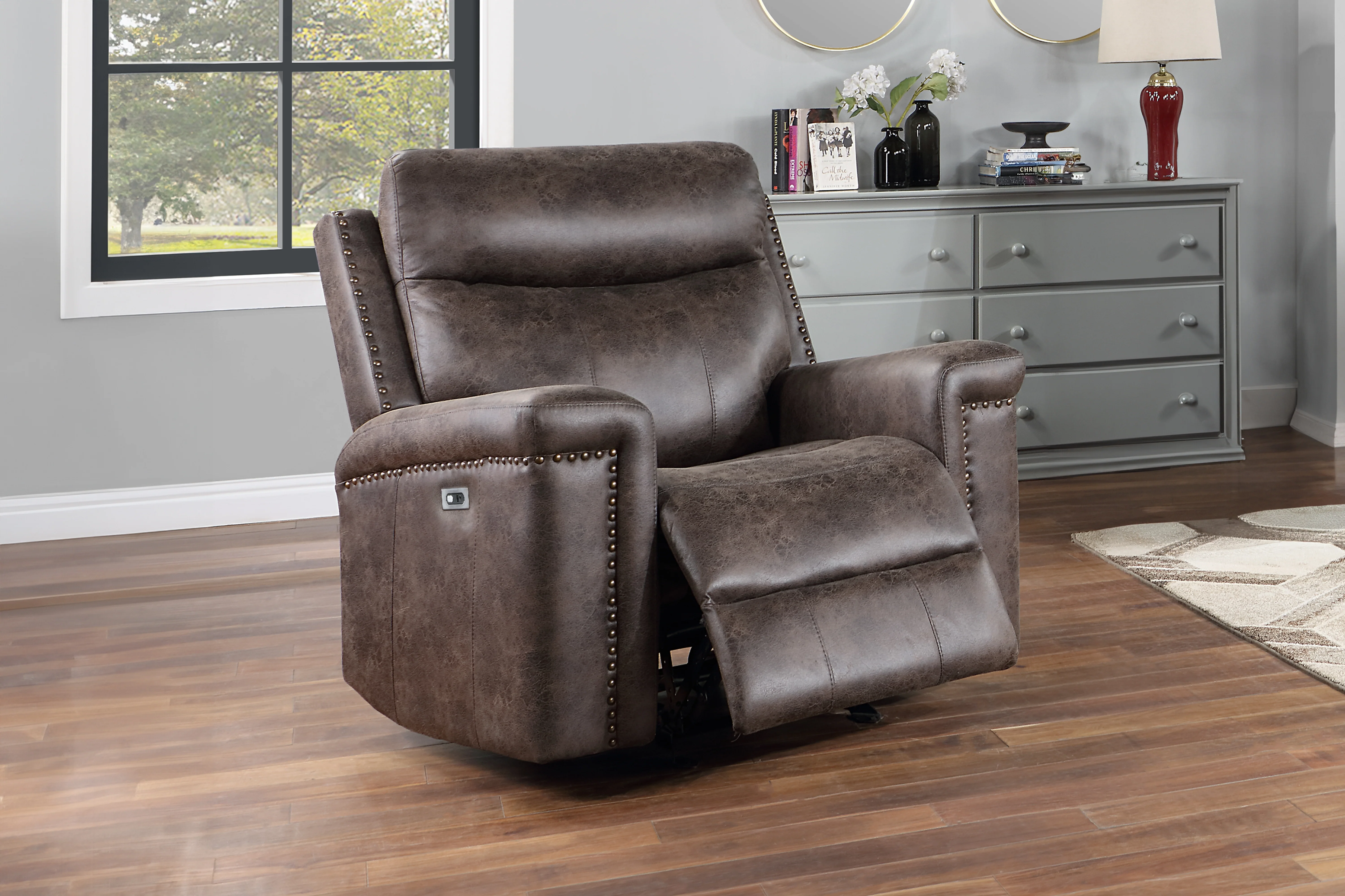 Quade Glider Recliner W/Pwr Fr-Mocha - Image 8