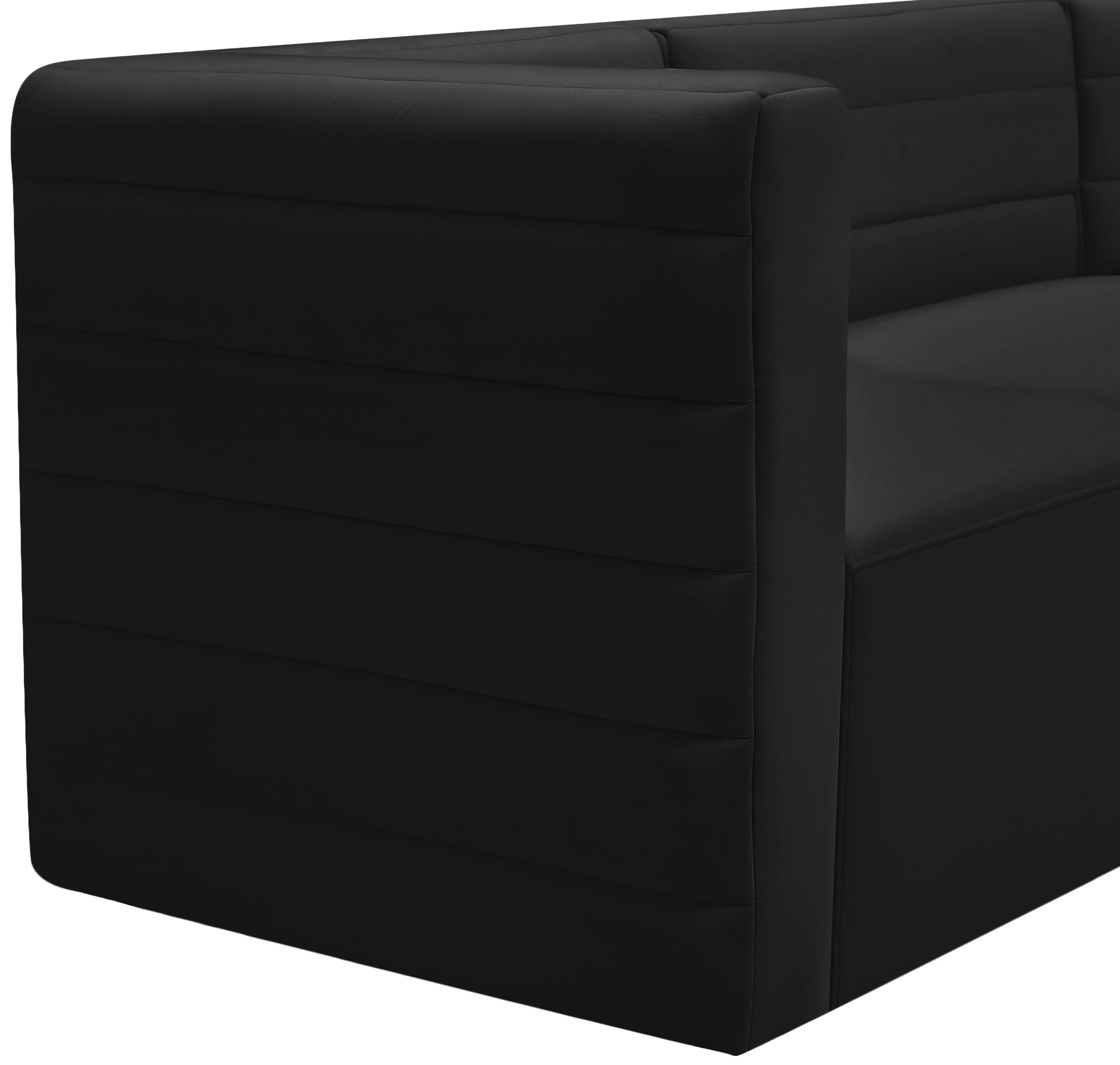 Quincy Black Velvet Modular Armless Chair - Image 8