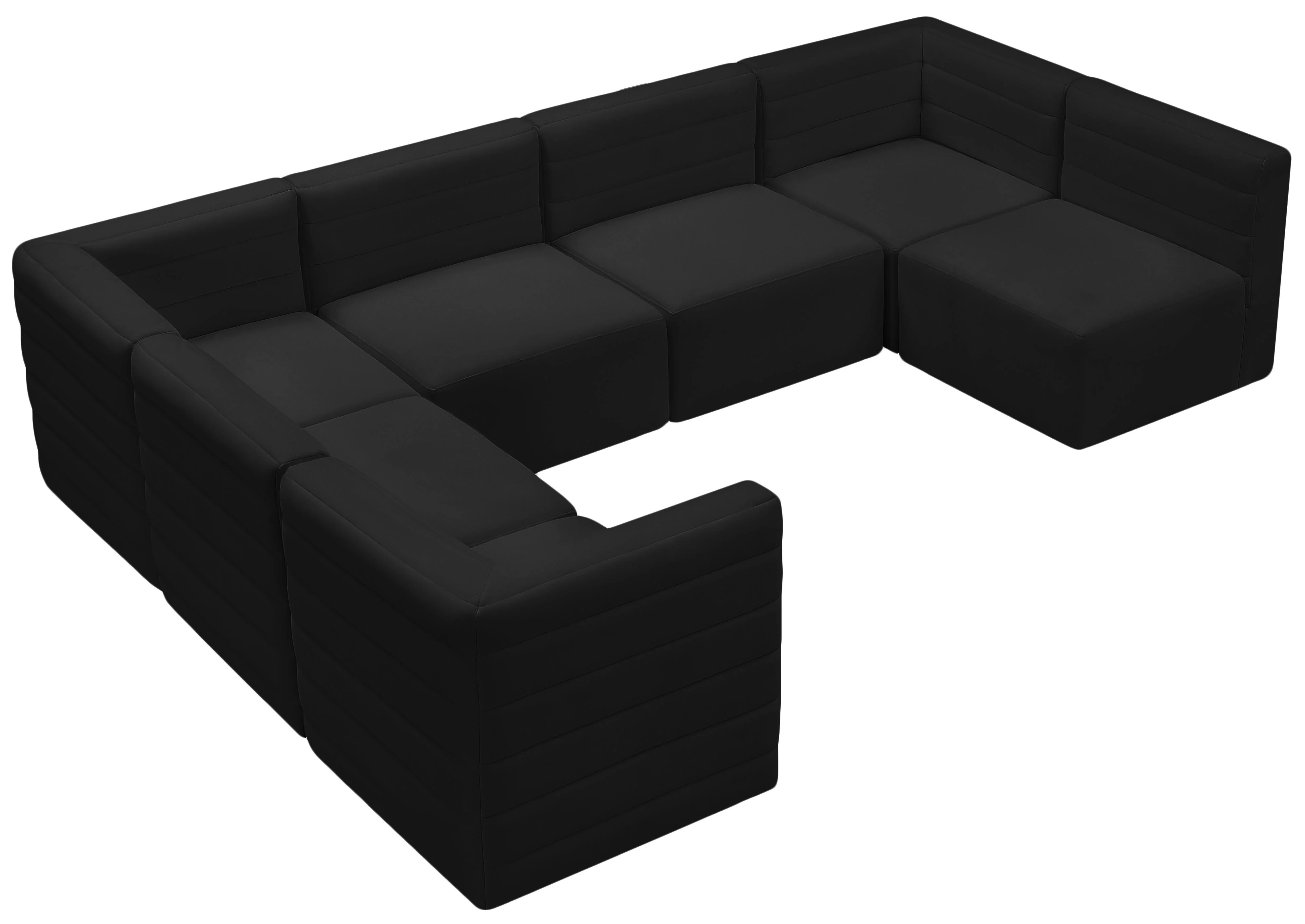 Quincy Black Velvet Modular Sectional - Image 44