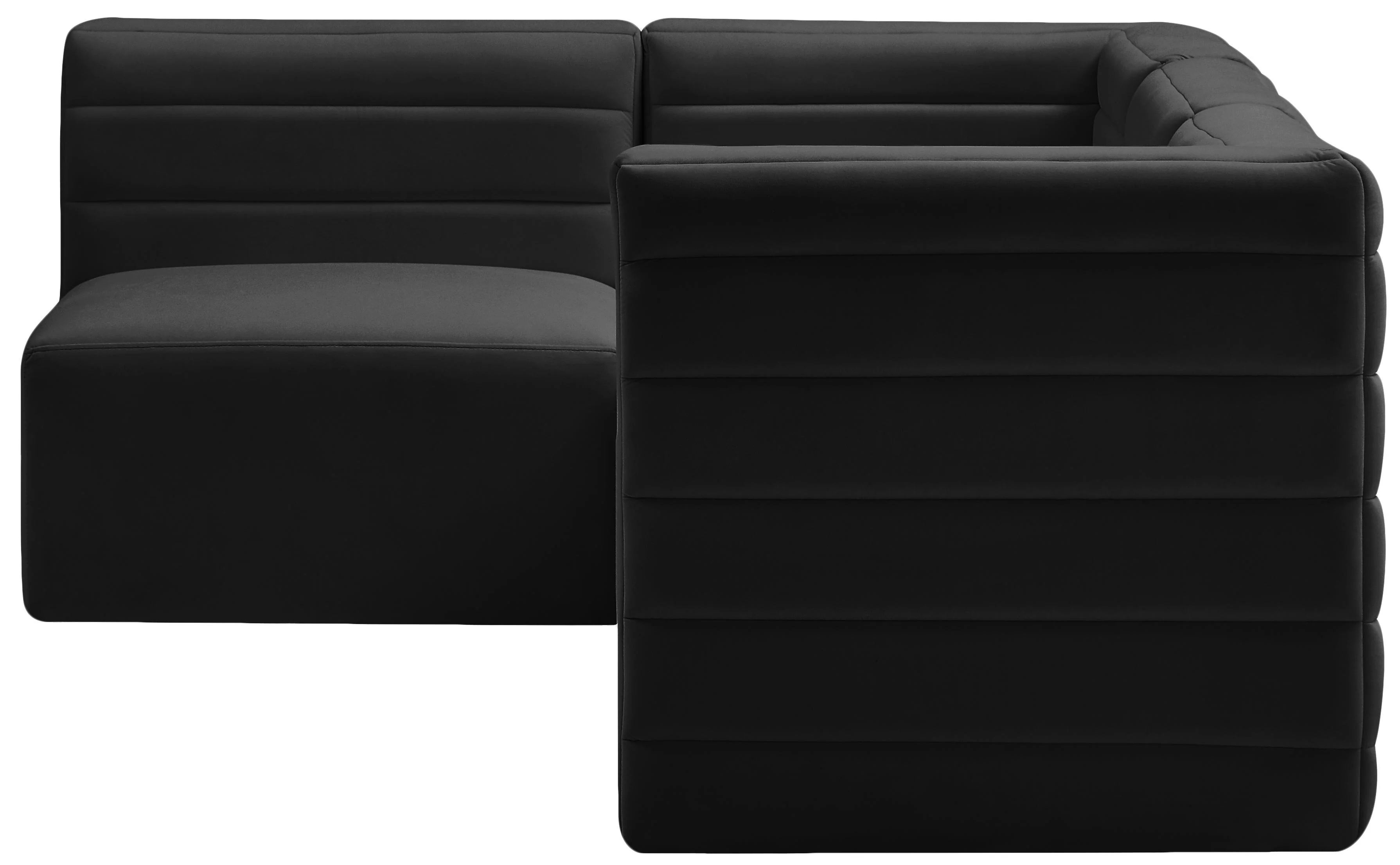 Quincy Black Velvet Modular Sectional - Image 6