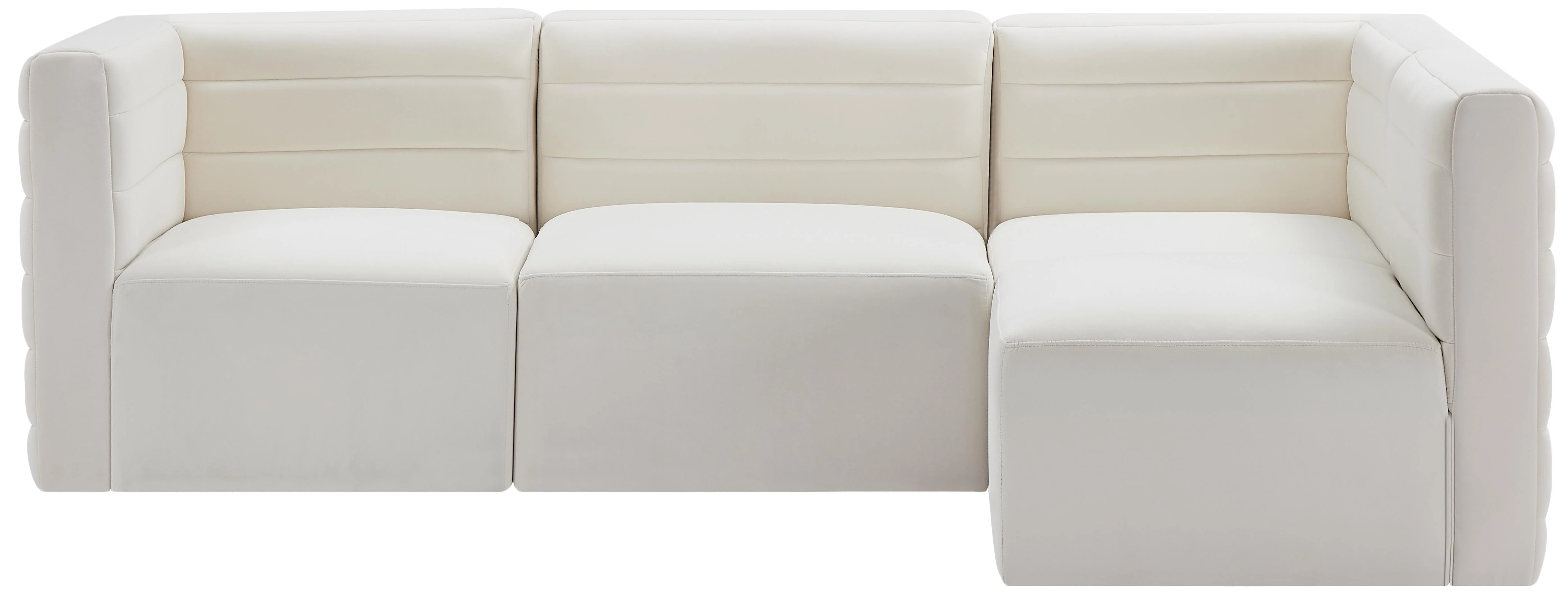 Quincy Cream Velvet Modular Sectional - Image 4