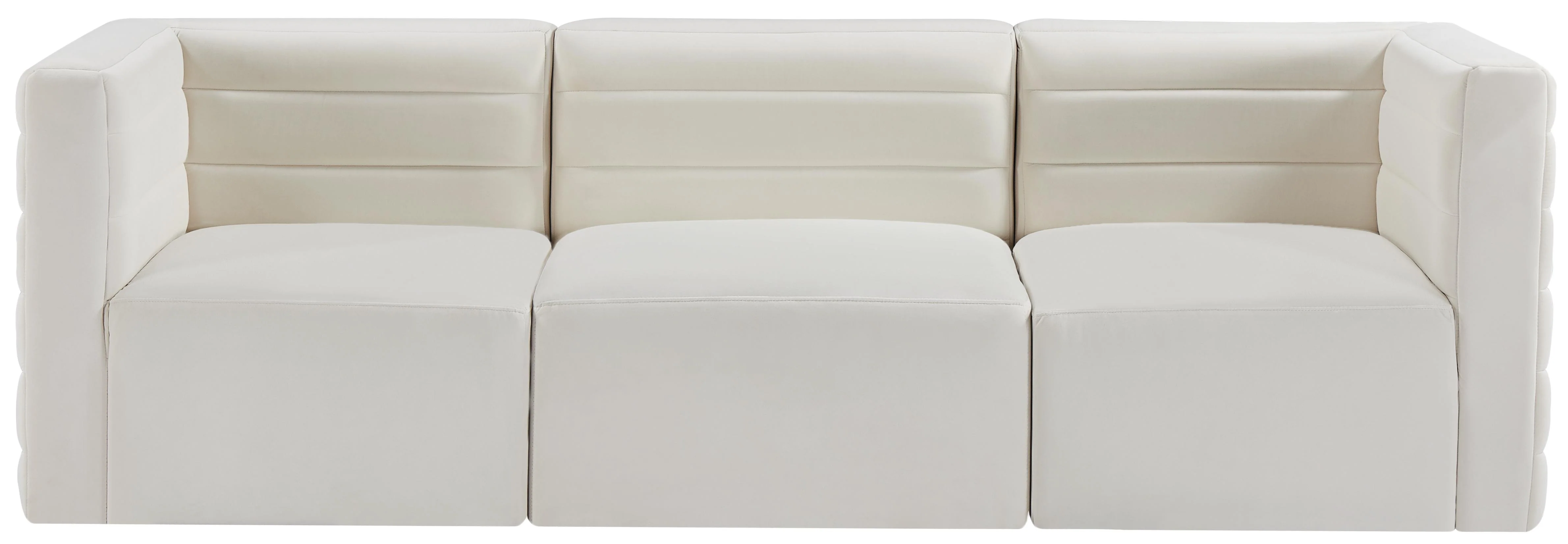 Quincy Cream Velvet Modular Sofa - Image 18