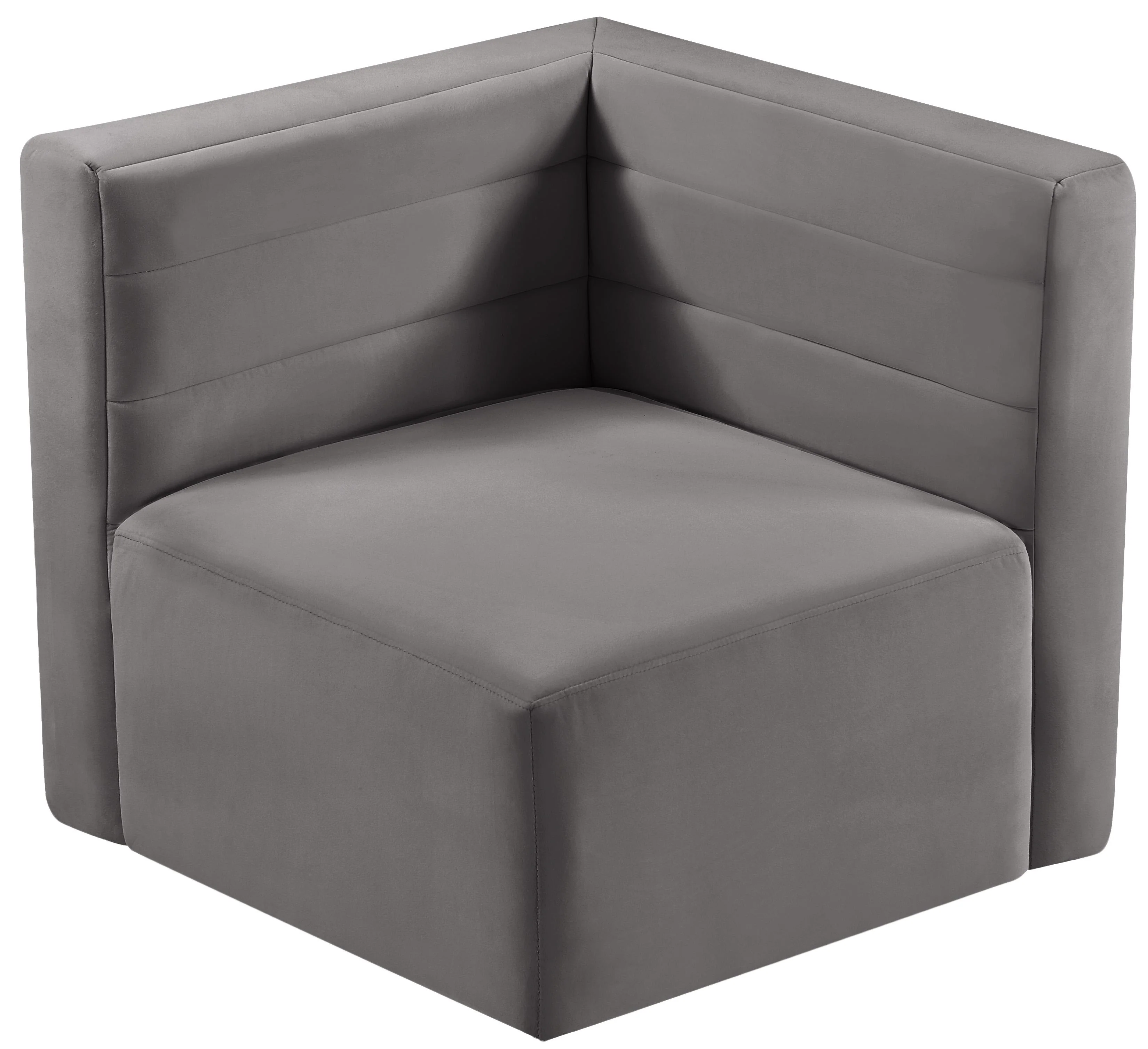 Quincy Grey Velvet Modular Corner Chair - Image 5