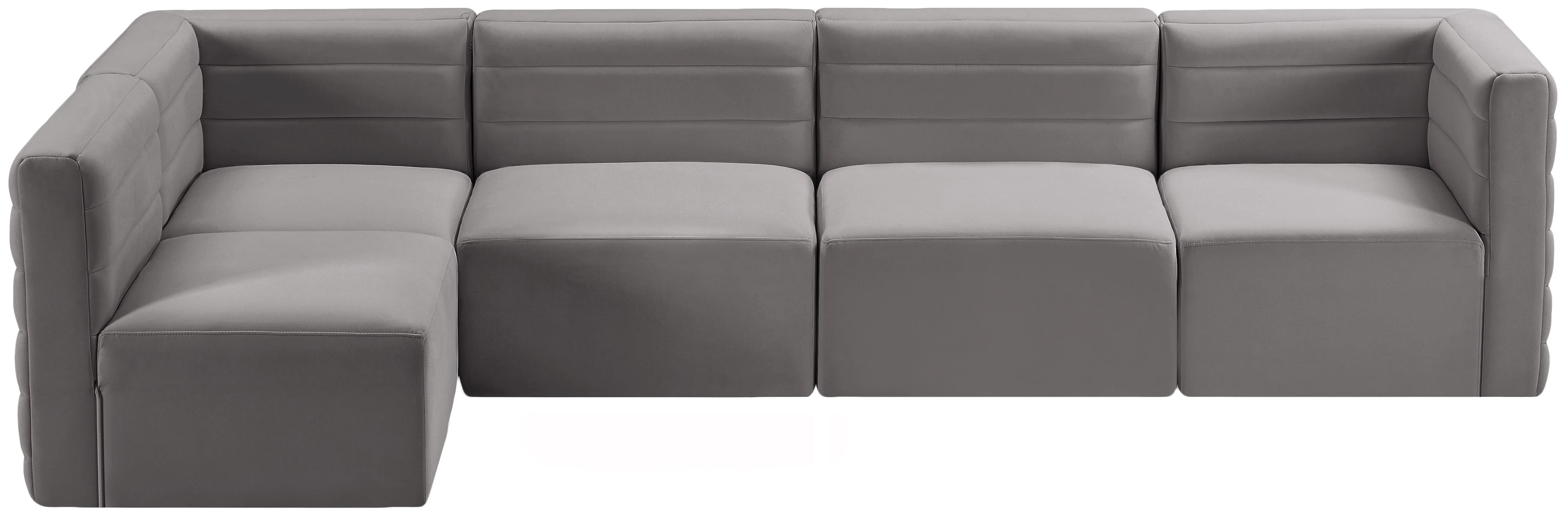 Quincy Grey Velvet Modular Sectional - Image 13