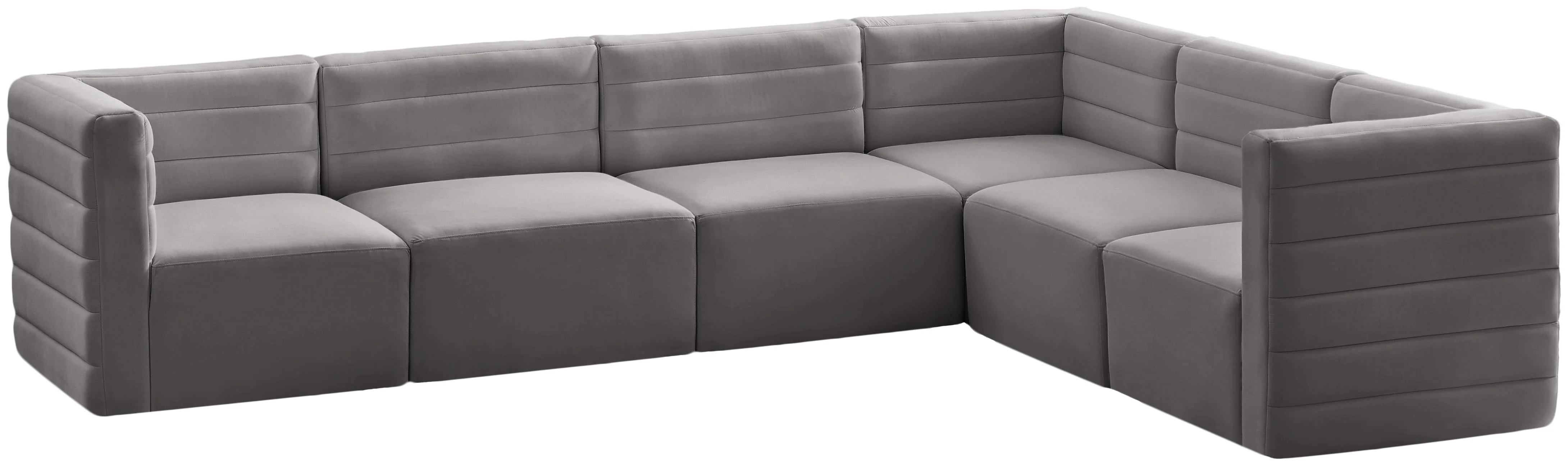 Quincy Grey Velvet Modular Sectional - Image 26