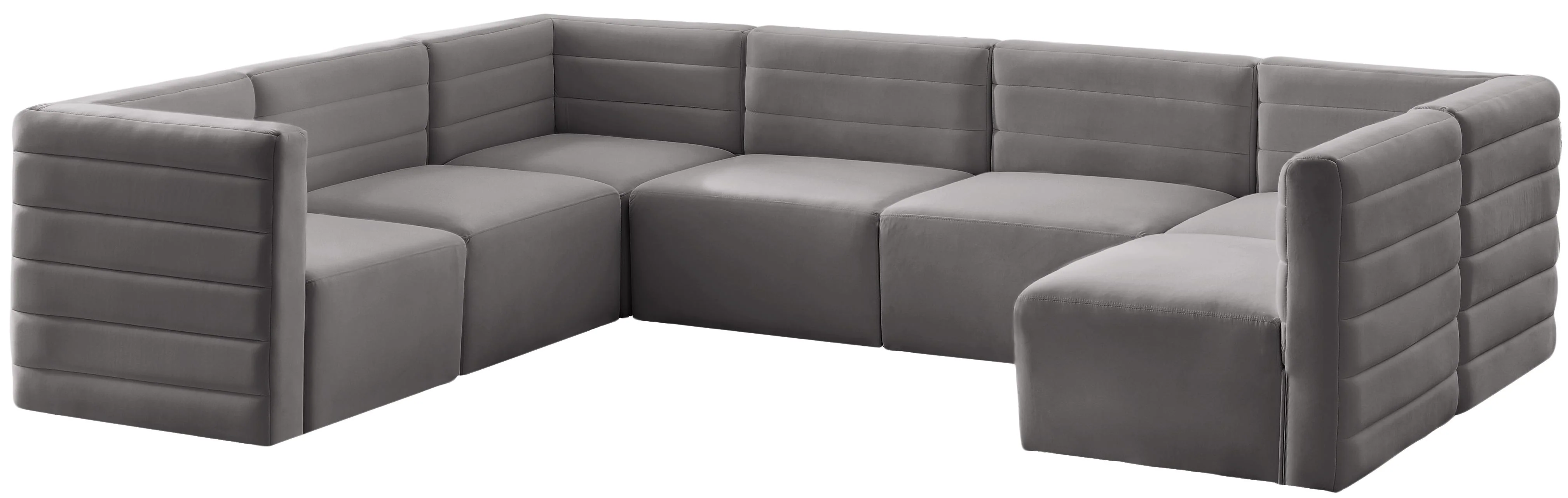 Quincy Grey Velvet Modular Sectional - Image 38