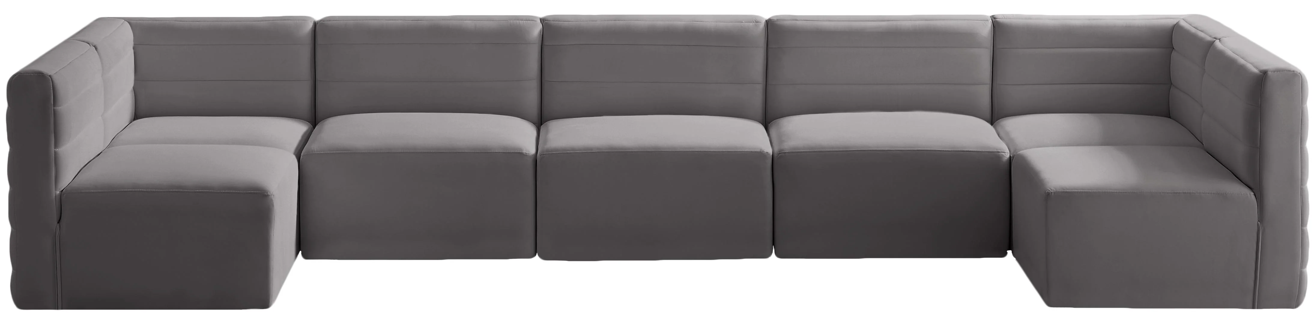 Quincy Grey Velvet Modular Sectional - Image 46
