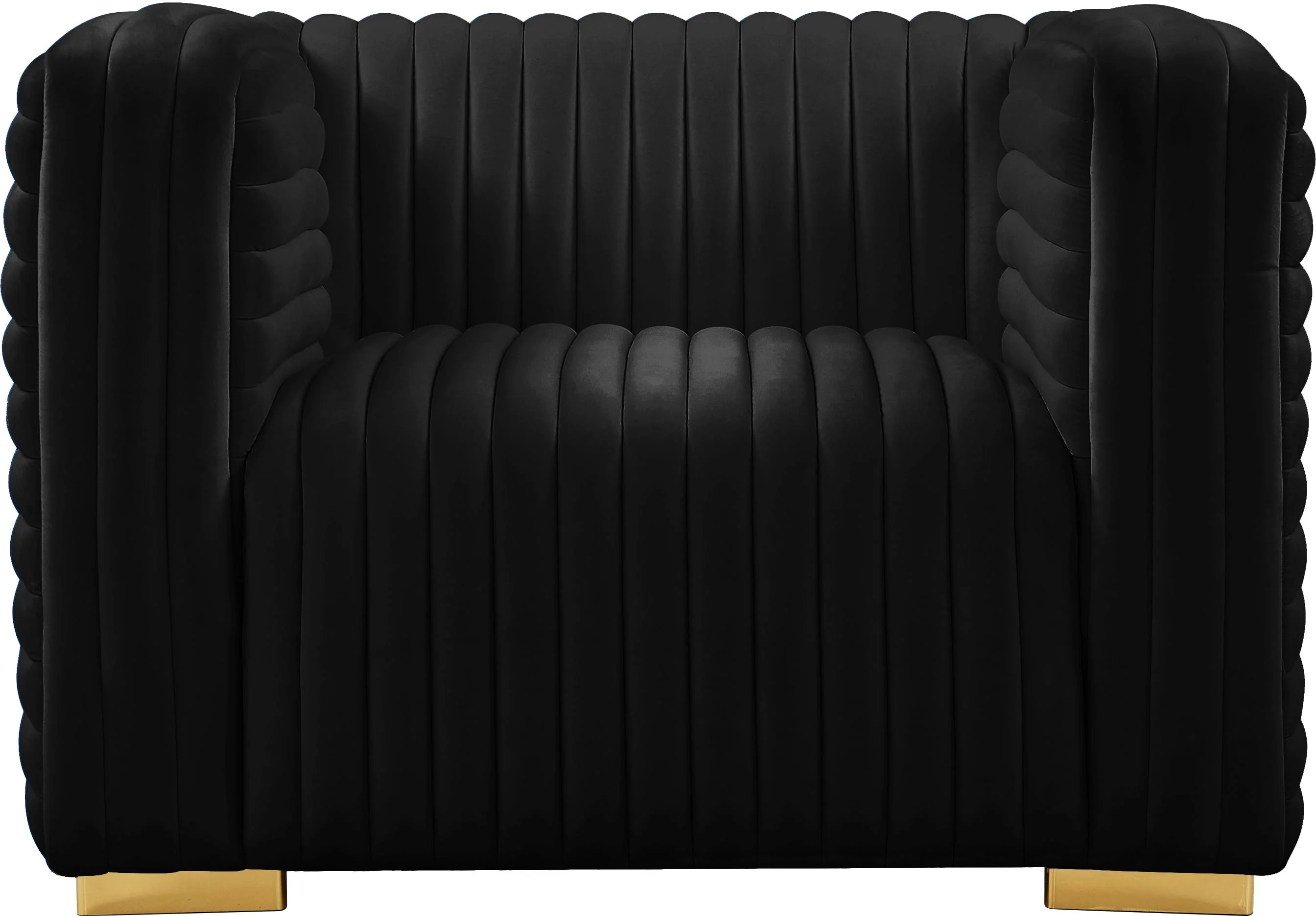 Ravish Black Velvet Chair - Image 7