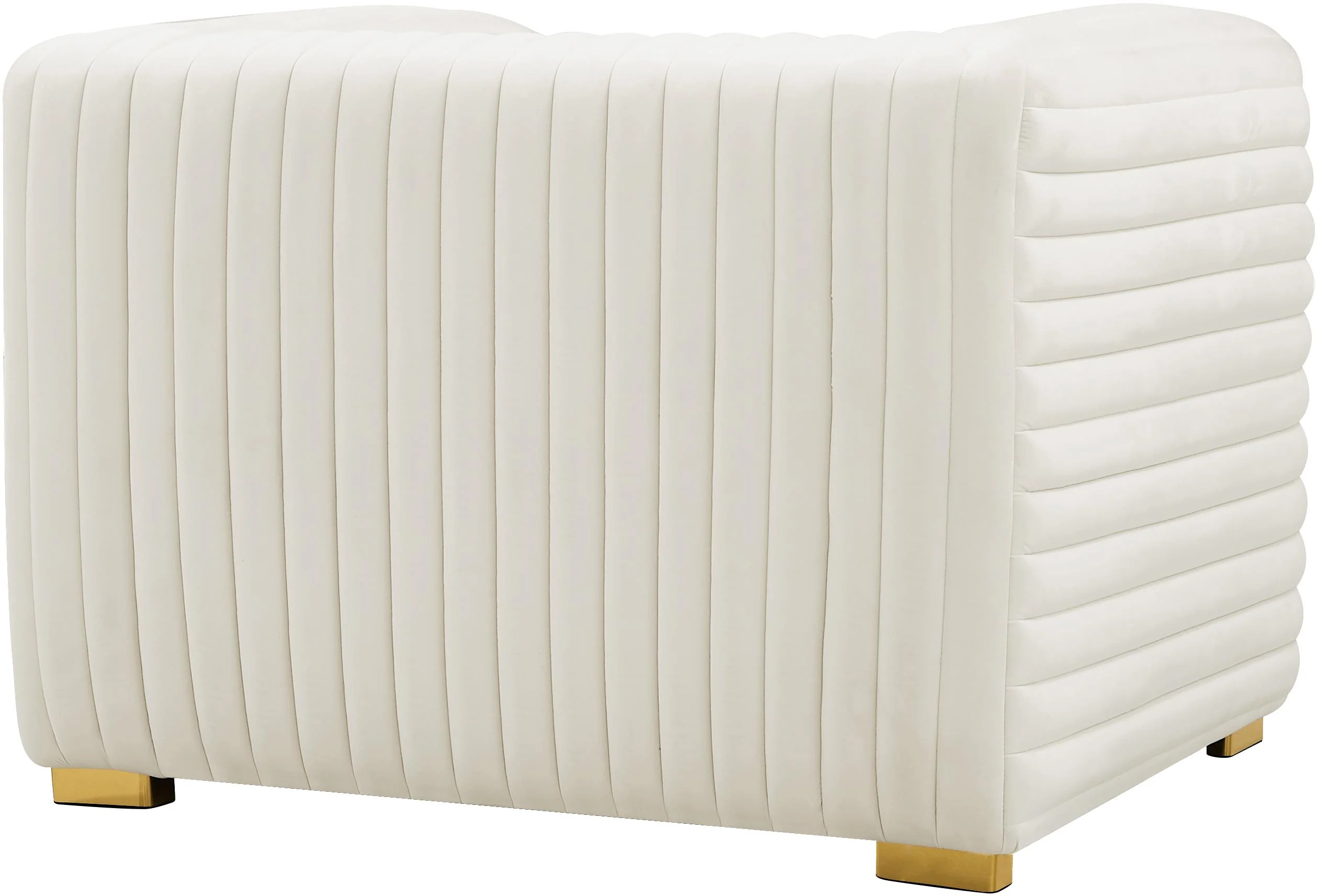 Ravish Cream Velvet Chair - Image 6