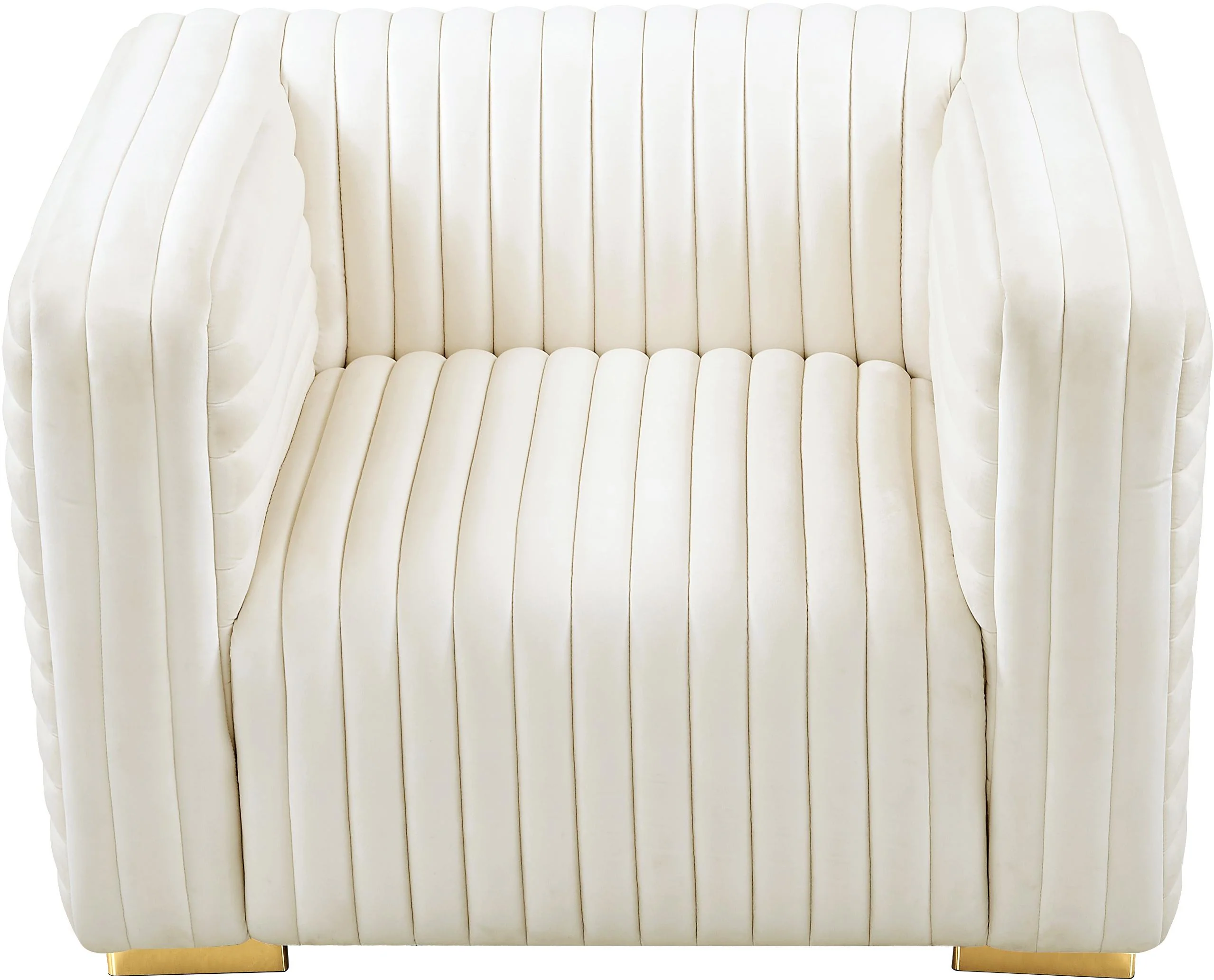 Ravish Cream Velvet Chair - Image 8