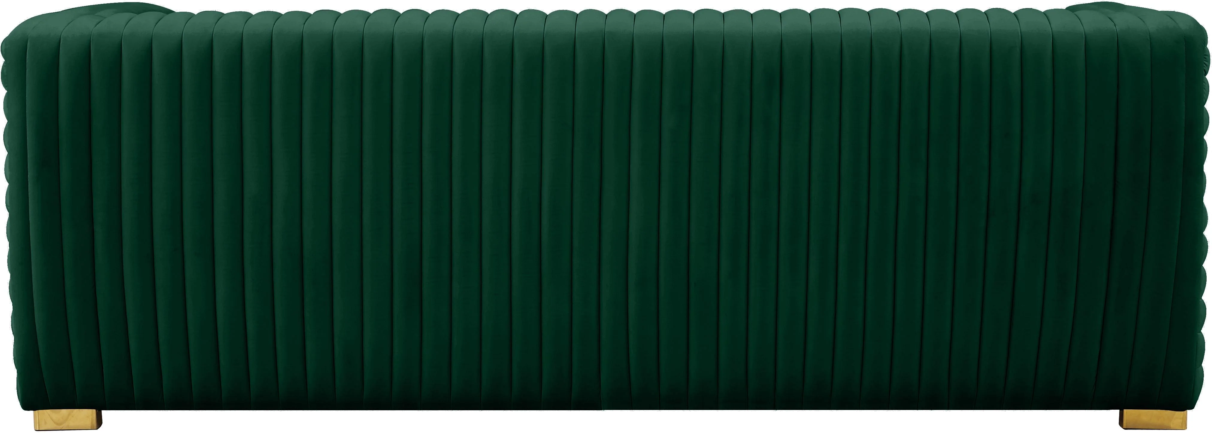 Ravish Green Velvet Sofa - Image 5