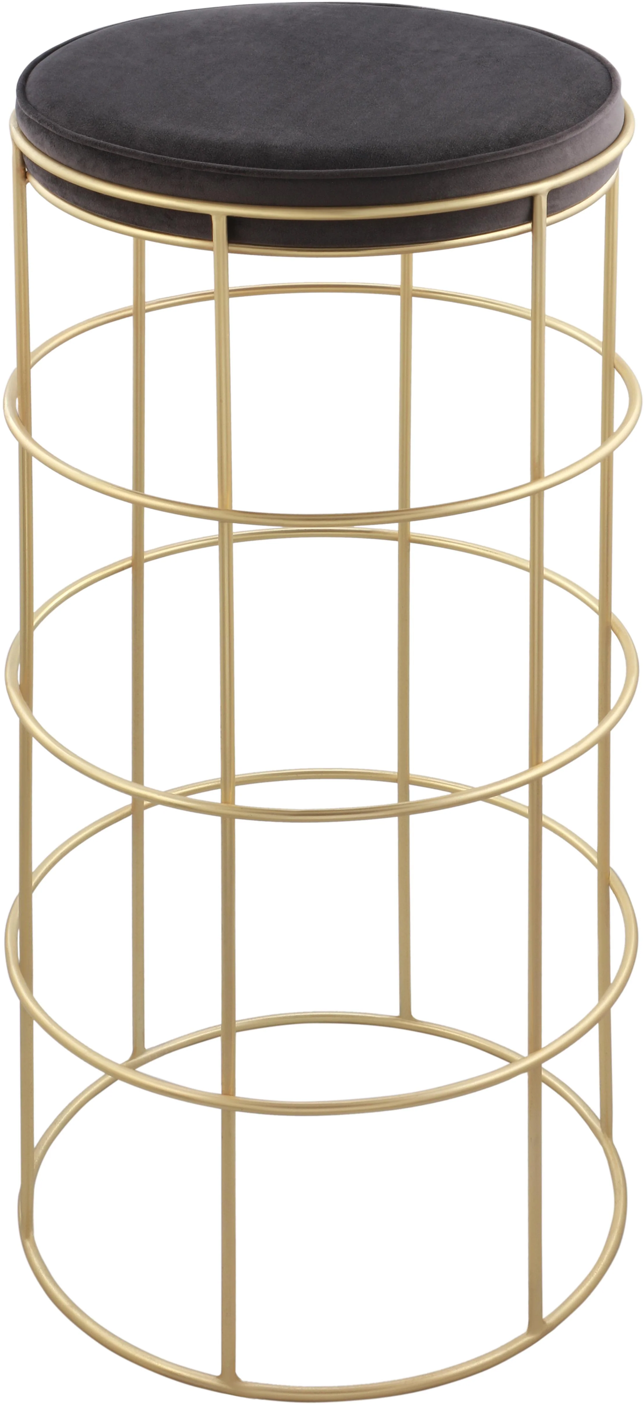 Rebar Grey Velvet Bar Stool