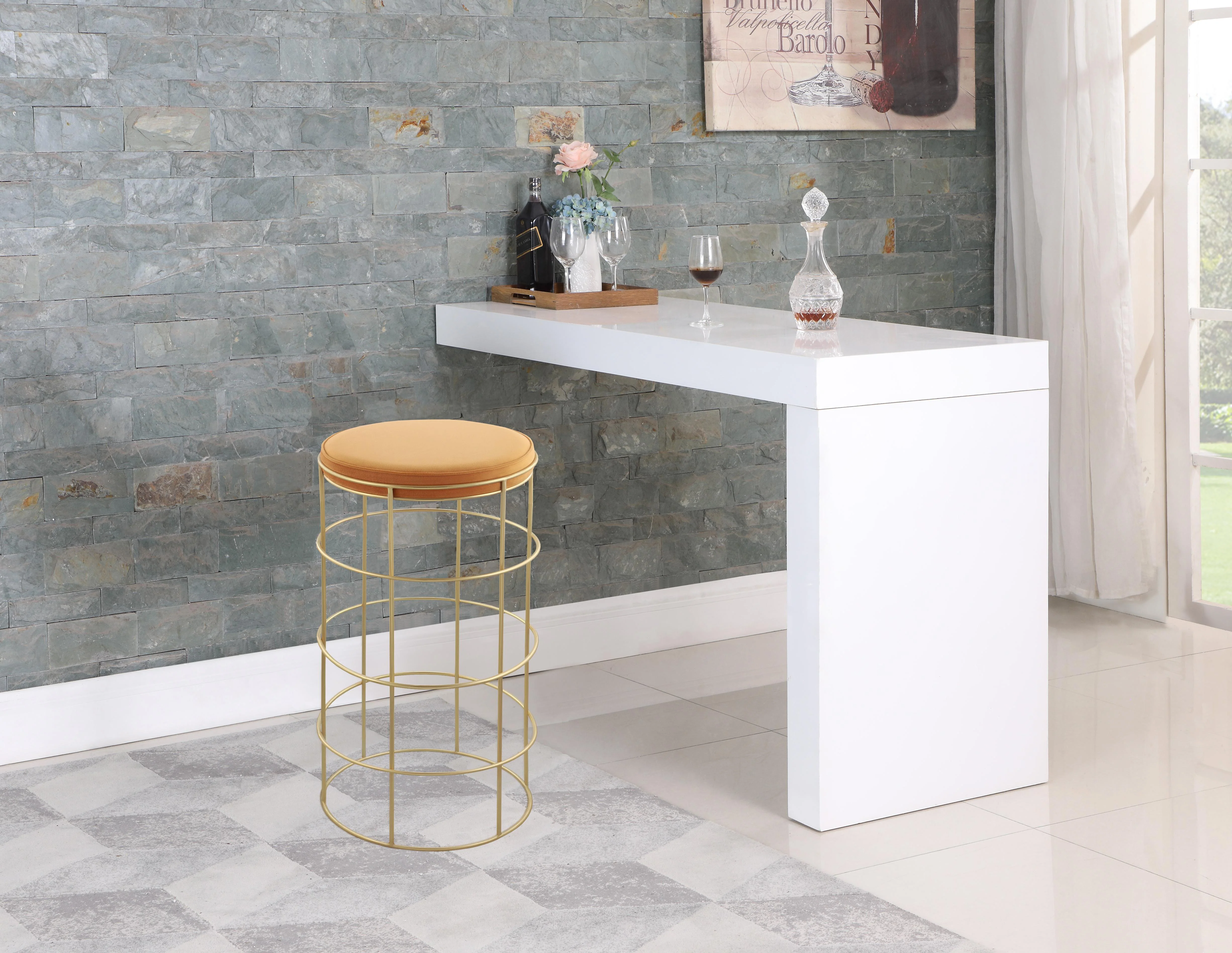 Rebar Mango Velvet Bar Stool - Image 2
