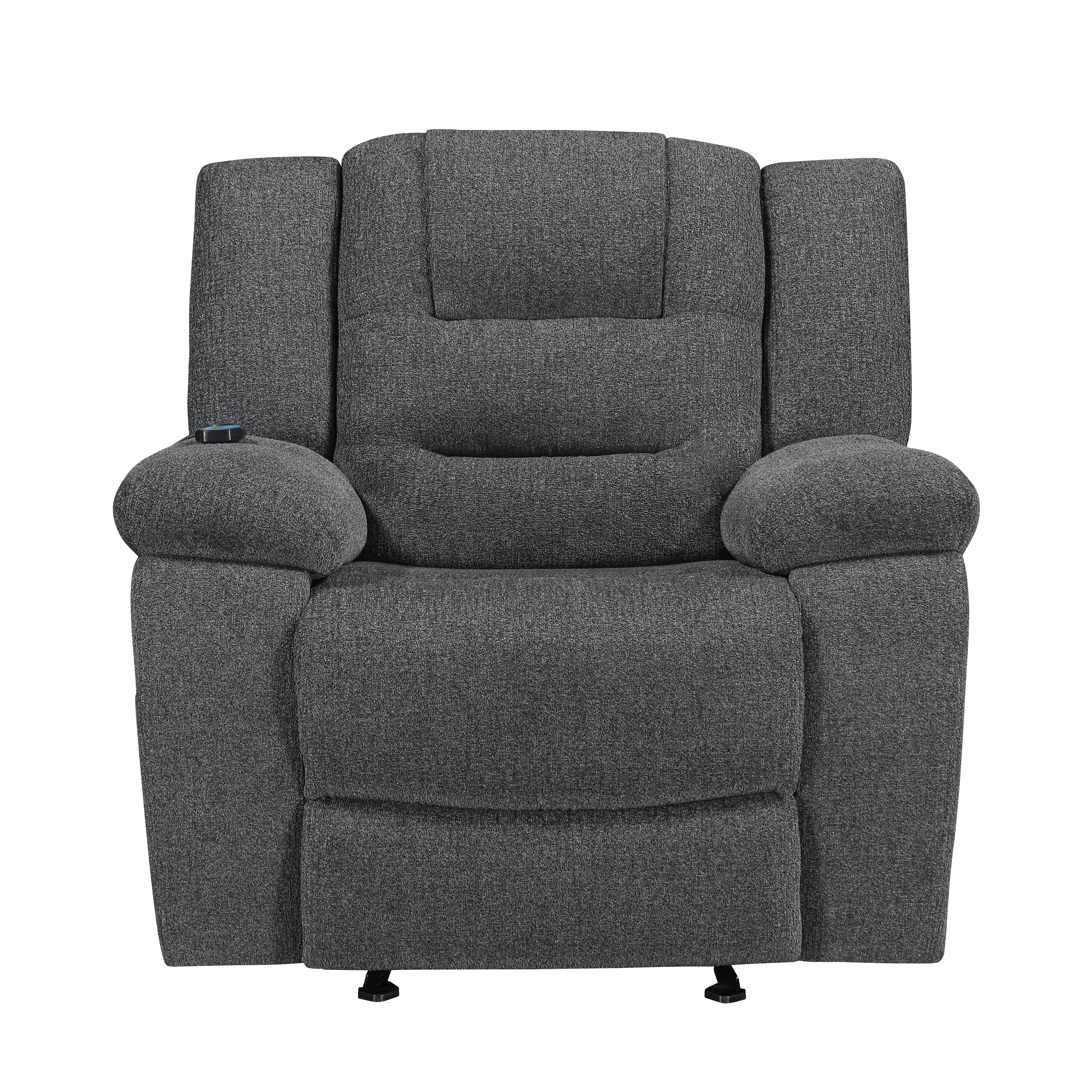 Redondo Glider Recliner W/Heat, Massage, Pwr Fr -Dk Gray - Image 2