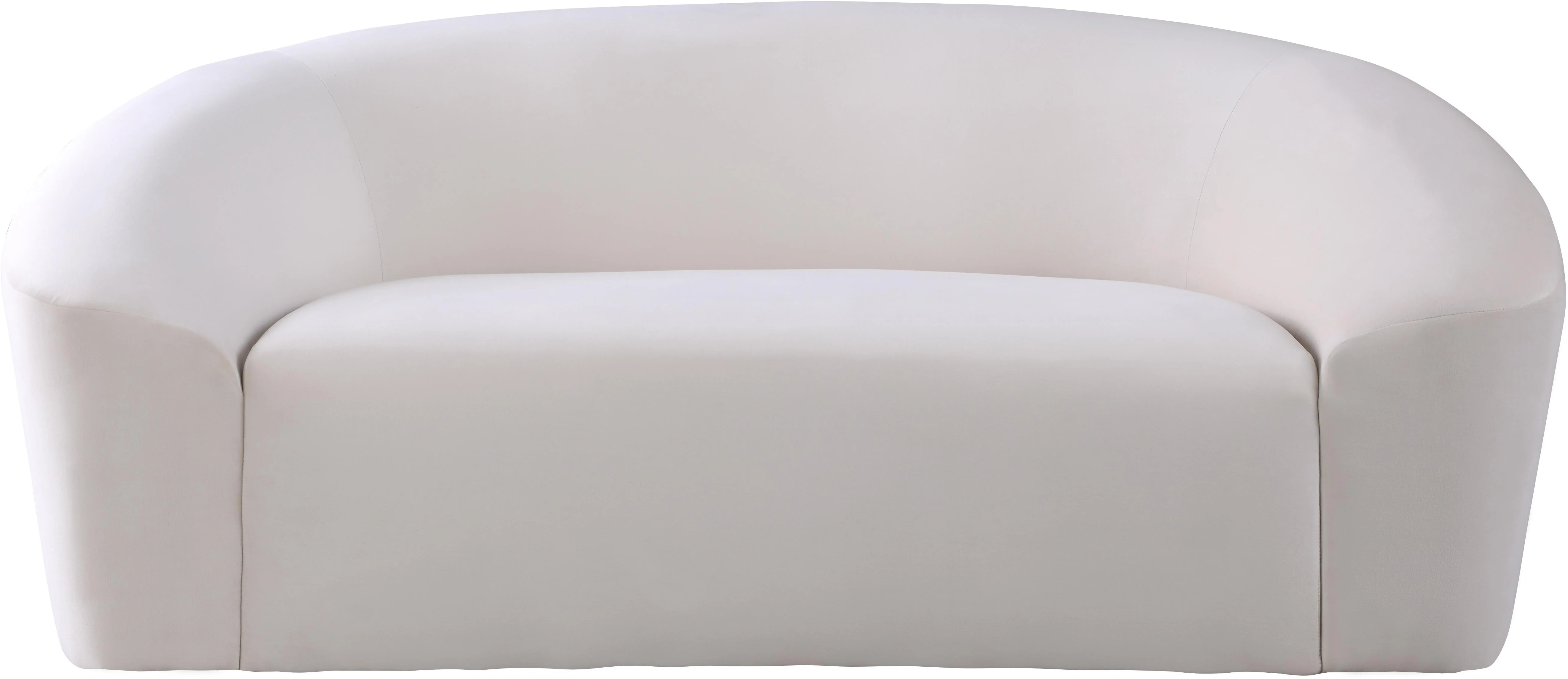 Riley Cream Velvet Loveseat - Image 4