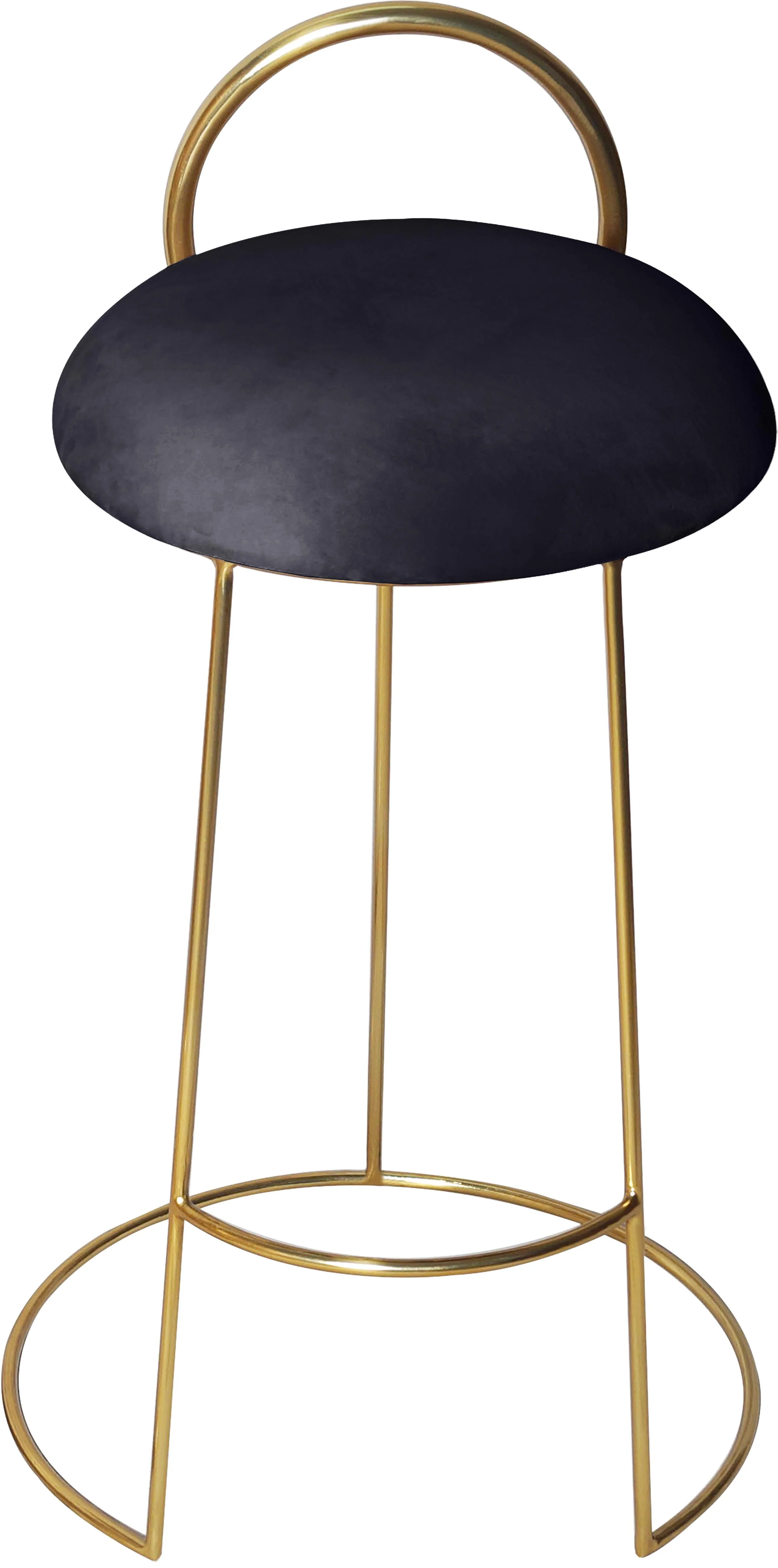 Ring Black Velvet Counter Stool - Image 3