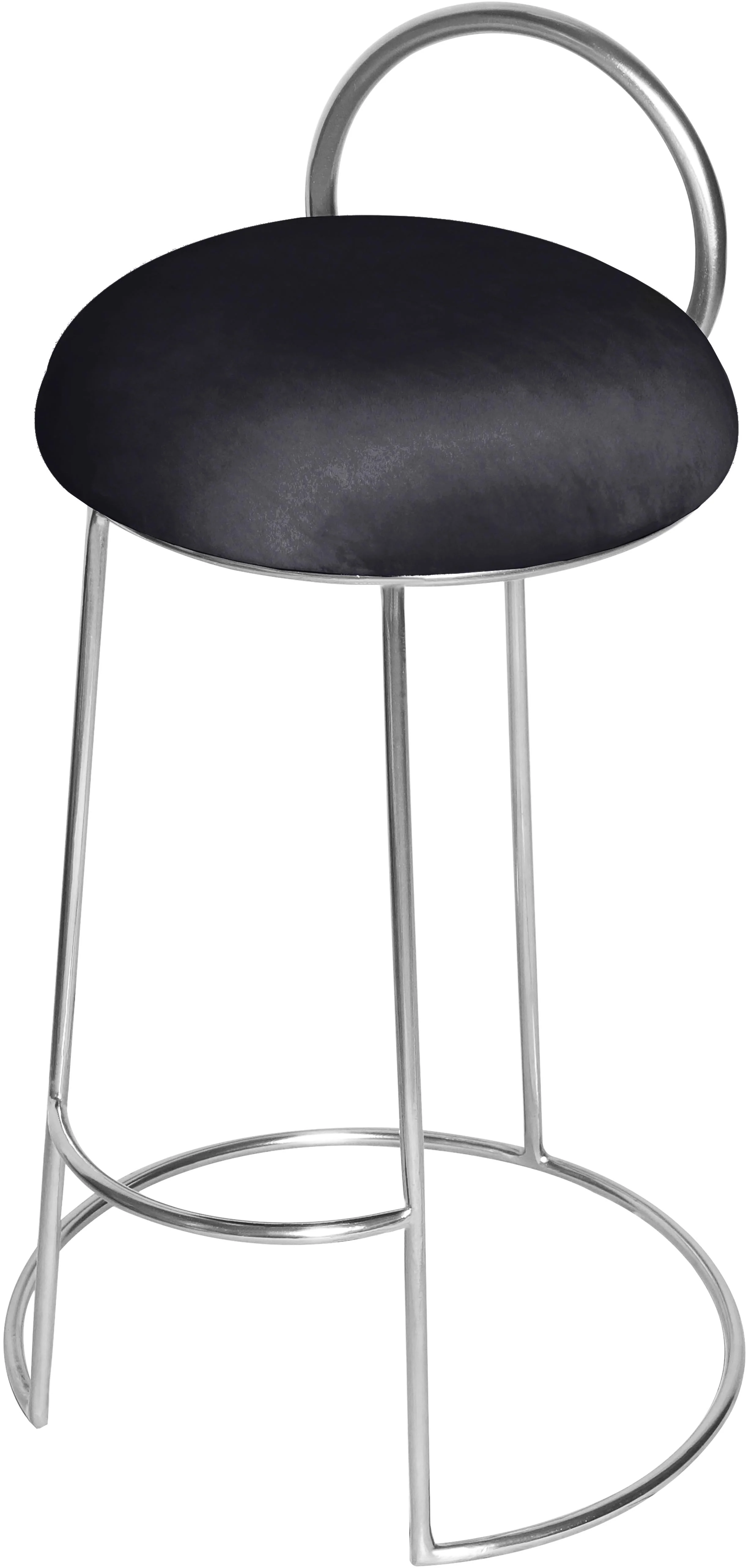 Ring Black Velvet Counter Stool - Image 8