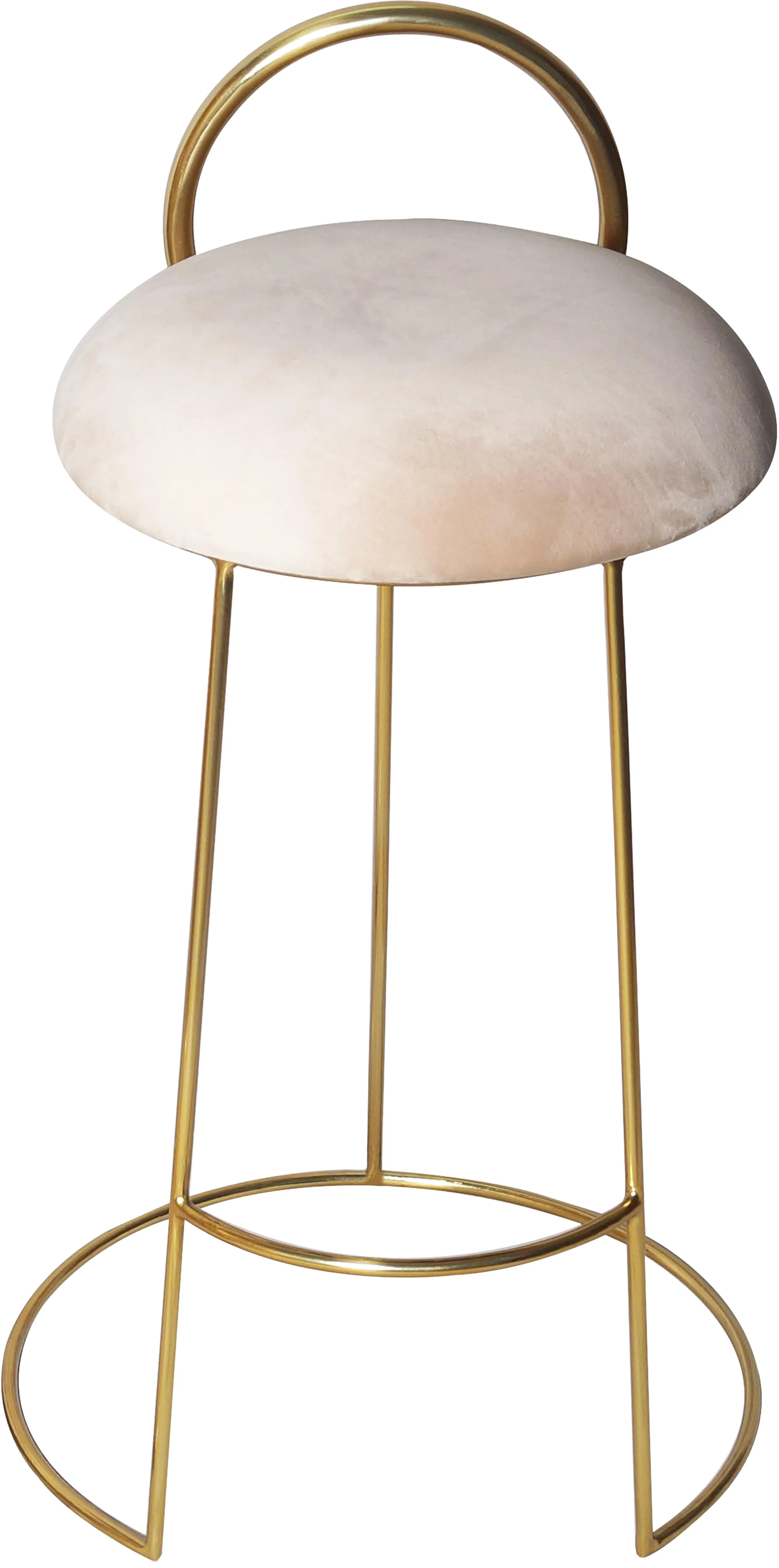 Ring Cream Velvet Counter Stool - Image 3