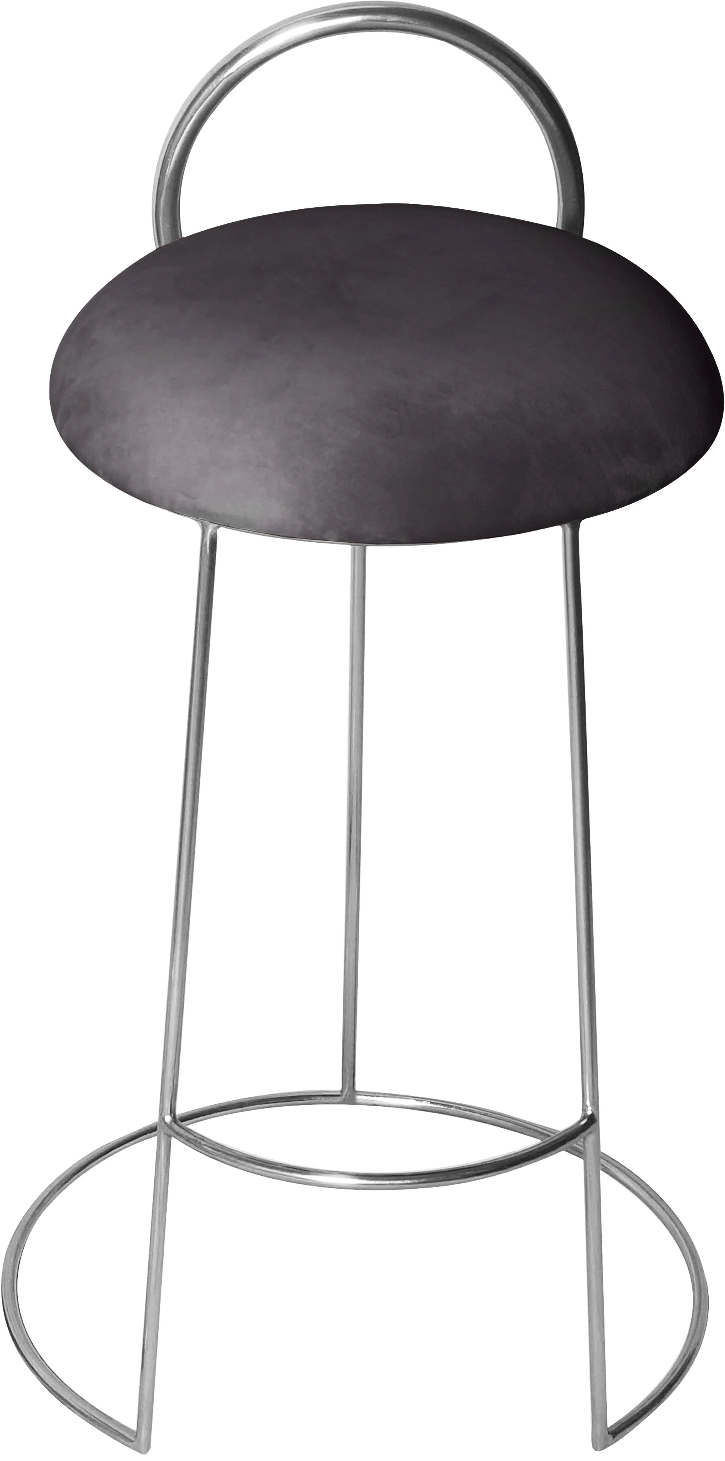 Ring Grey Velvet Counter Stool - Image 7