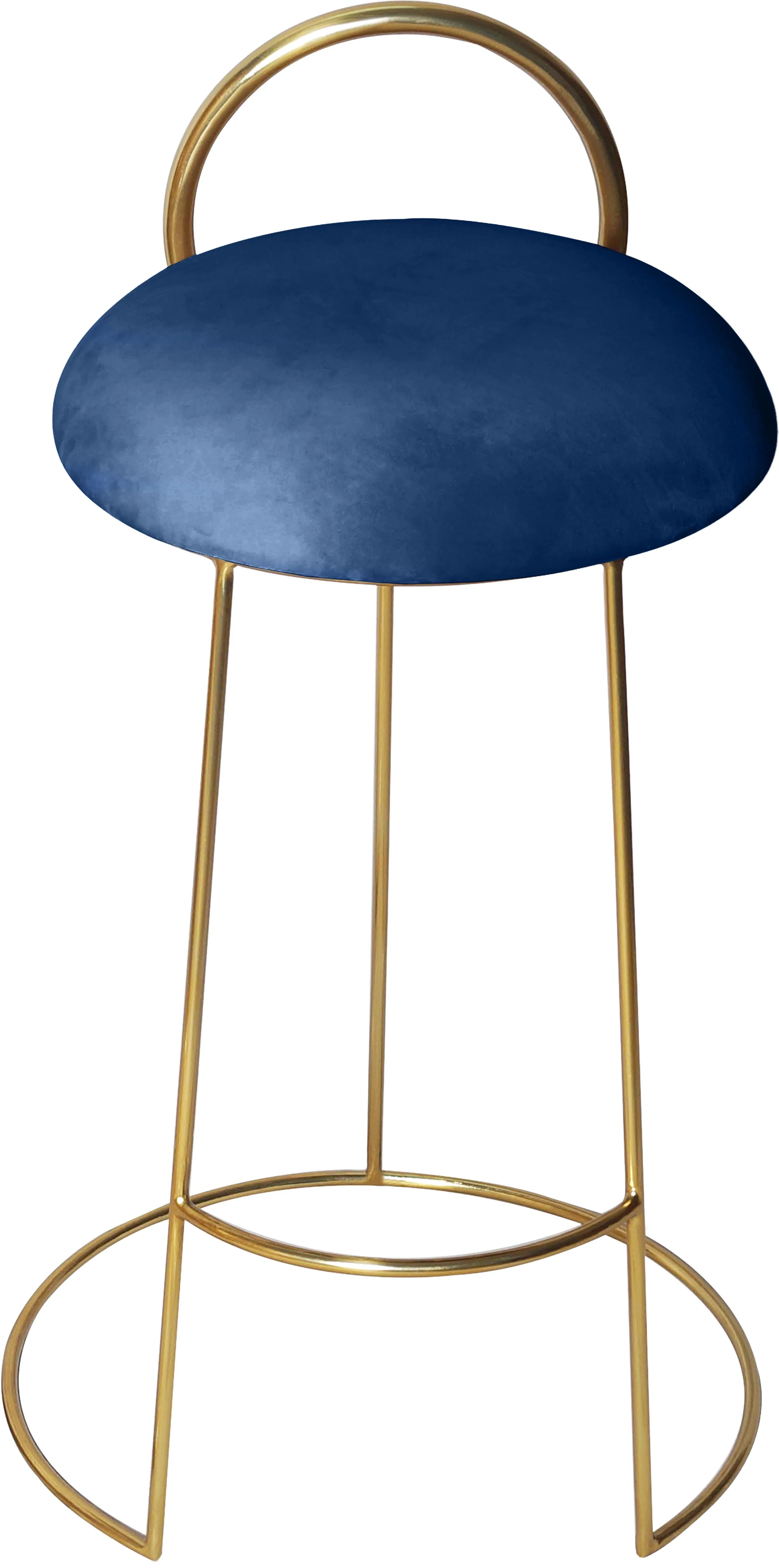 Ring Navy Velvet Counter Stool - Image 3