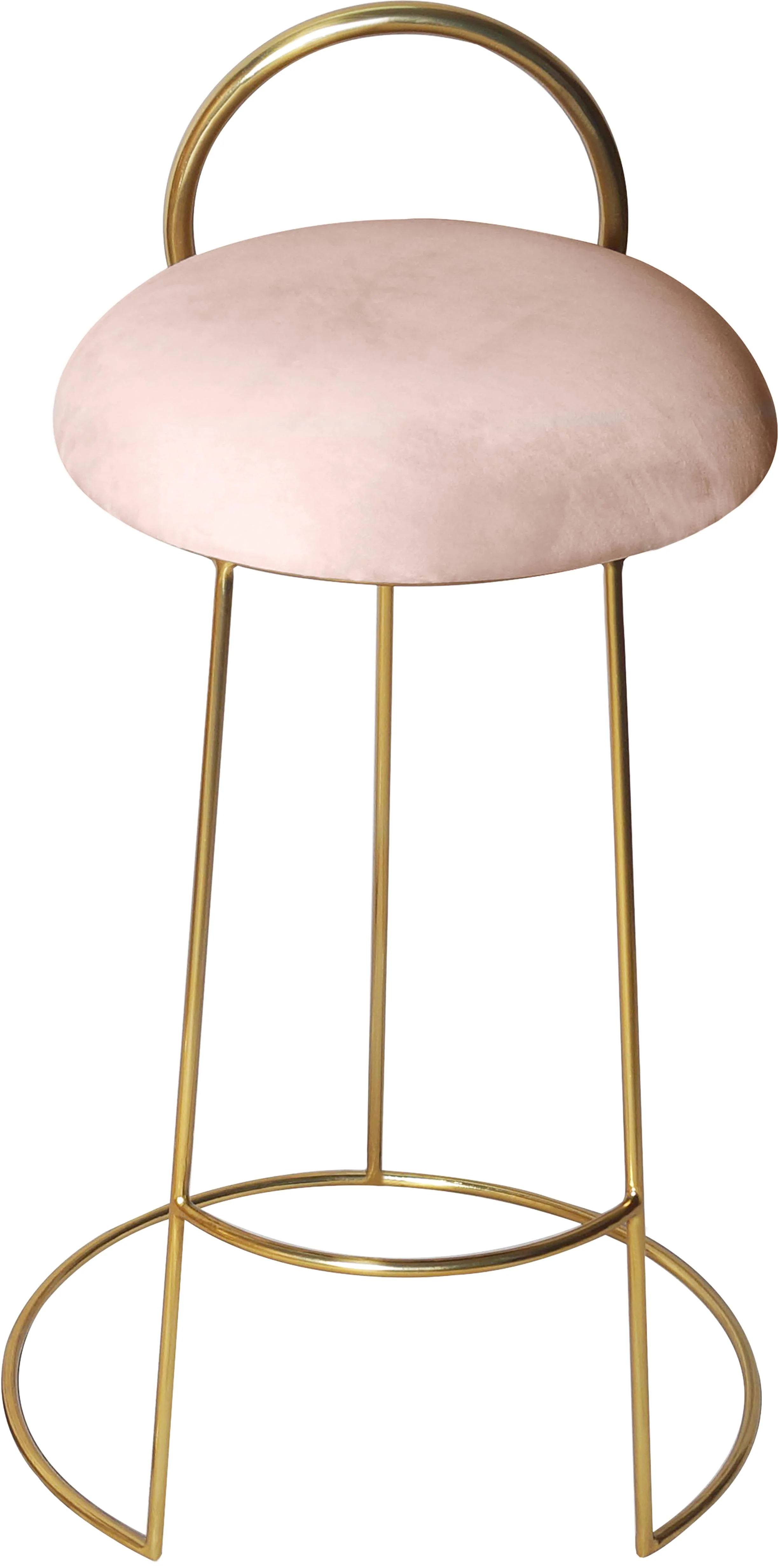 Ring Pink Velvet Counter Stool - Image 3