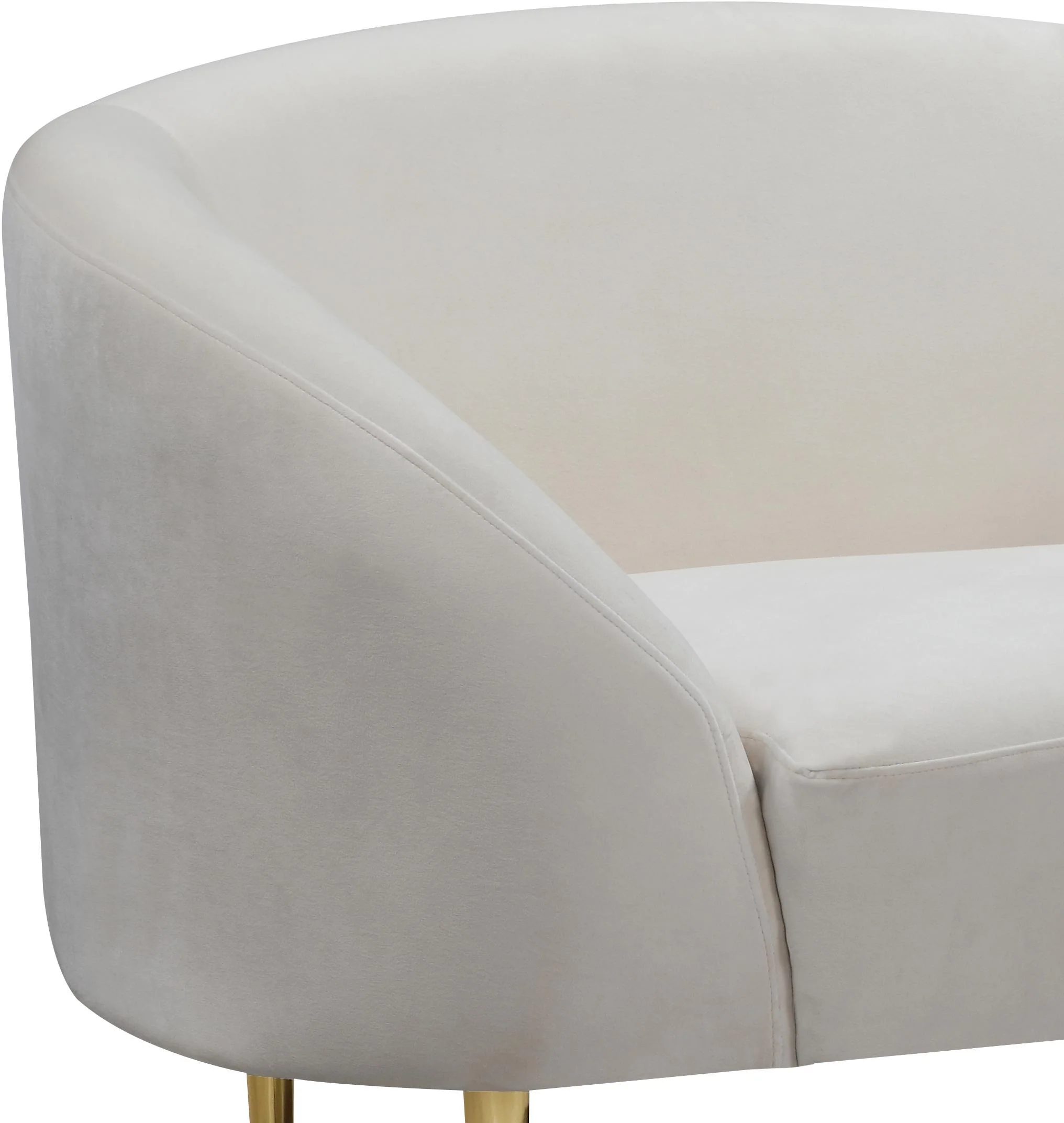 Ritz Cream Velvet Chair - Image 3