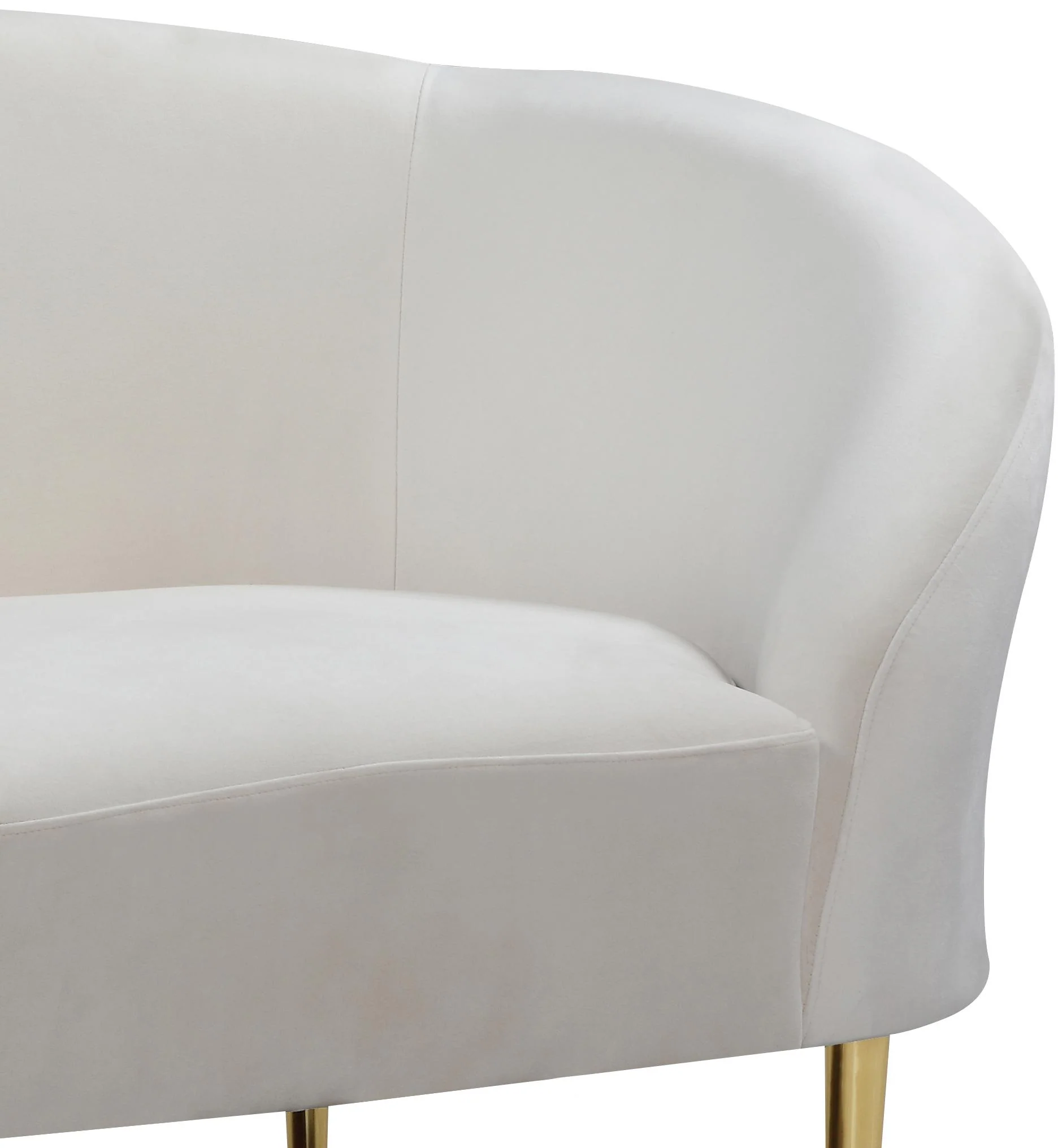 Ritz Cream Velvet Chair - Image 4