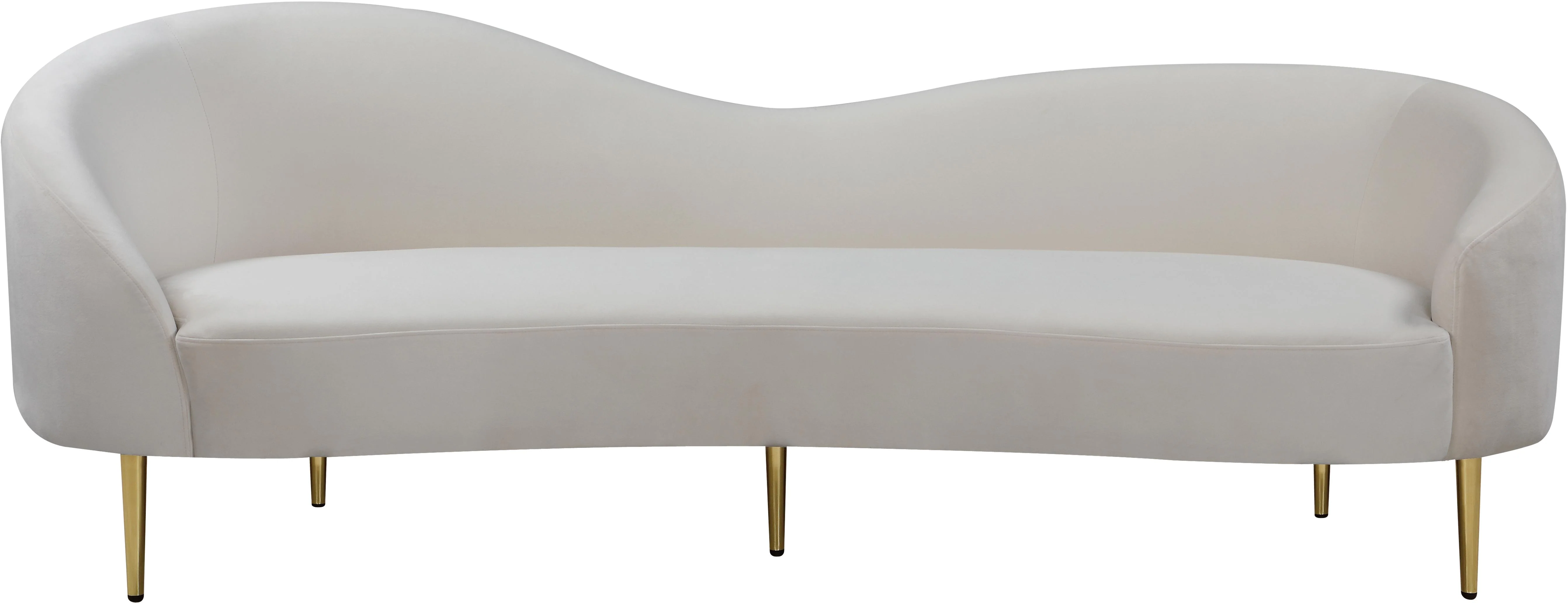Ritz Cream Velvet Sofa - Image 2