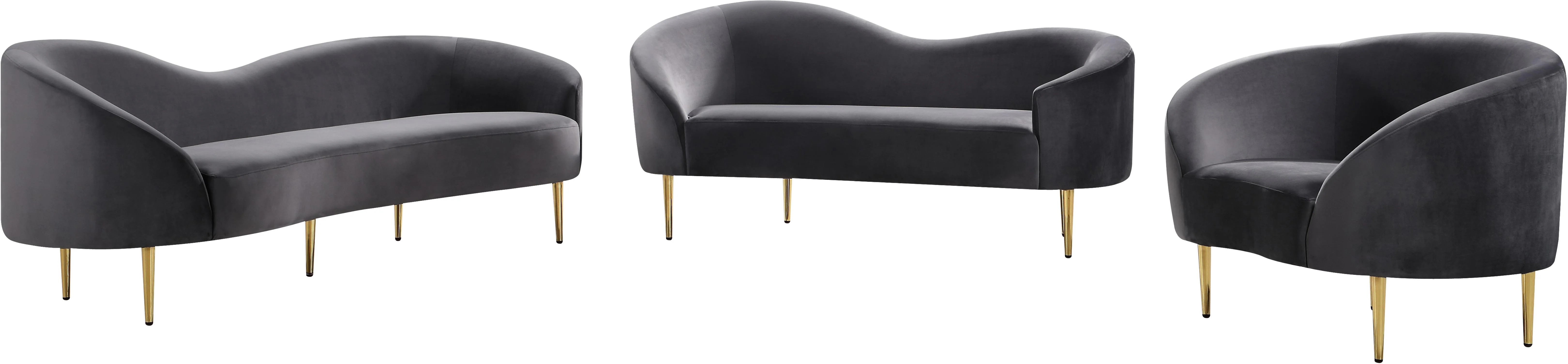 Ritz Grey Velvet Chair - Image 6
