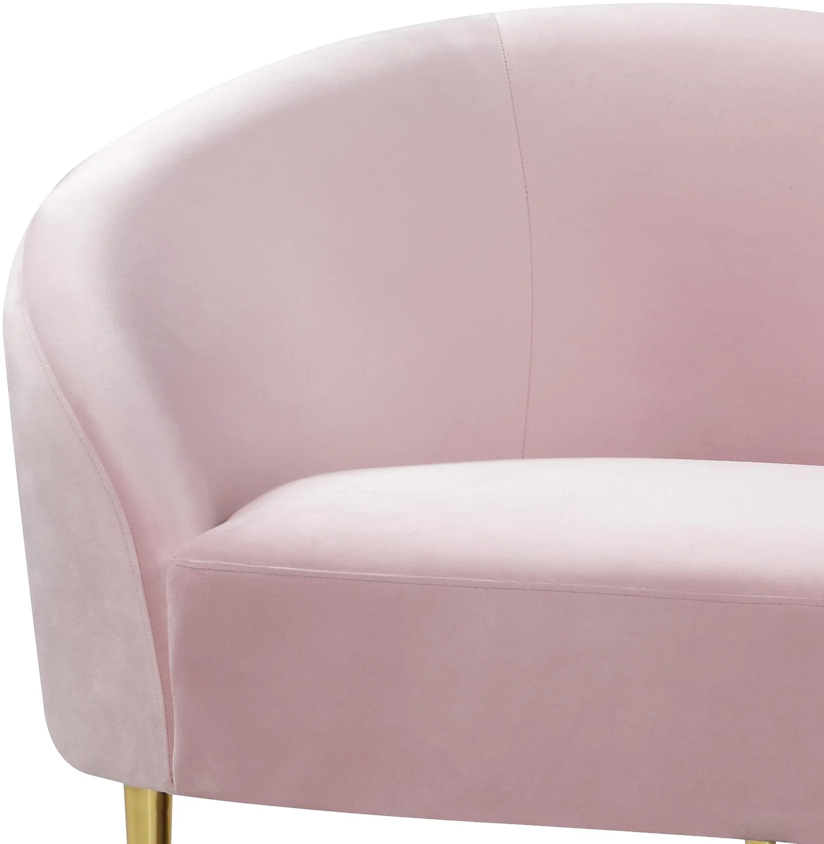 Ritz Pink Velvet Loveseat - Image 3