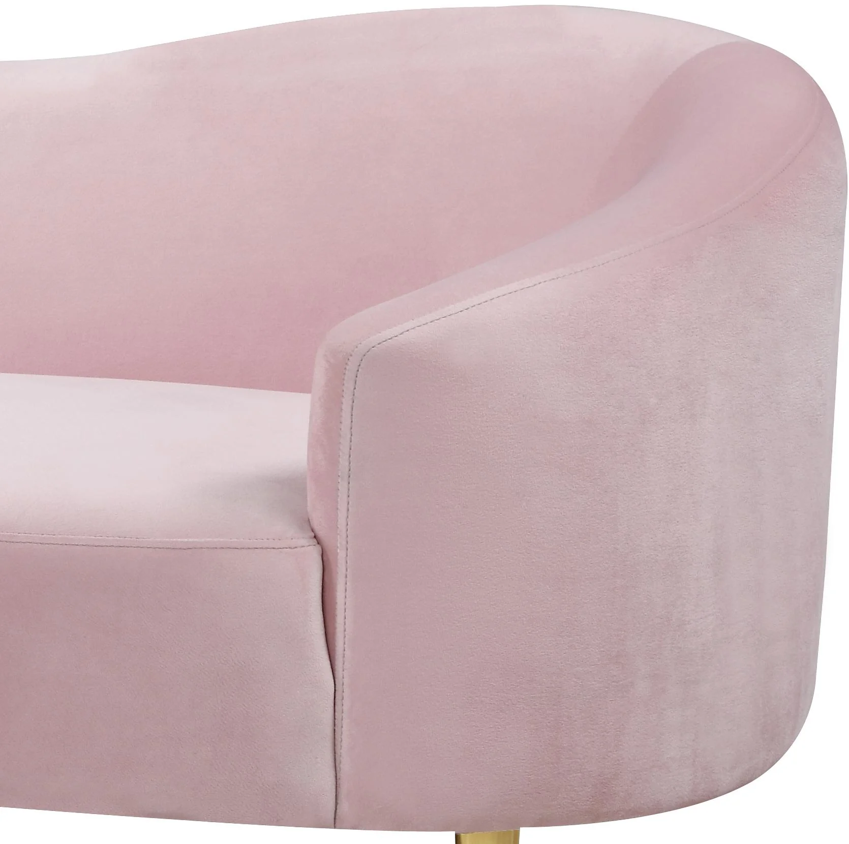Ritz Pink Velvet Loveseat - Image 4
