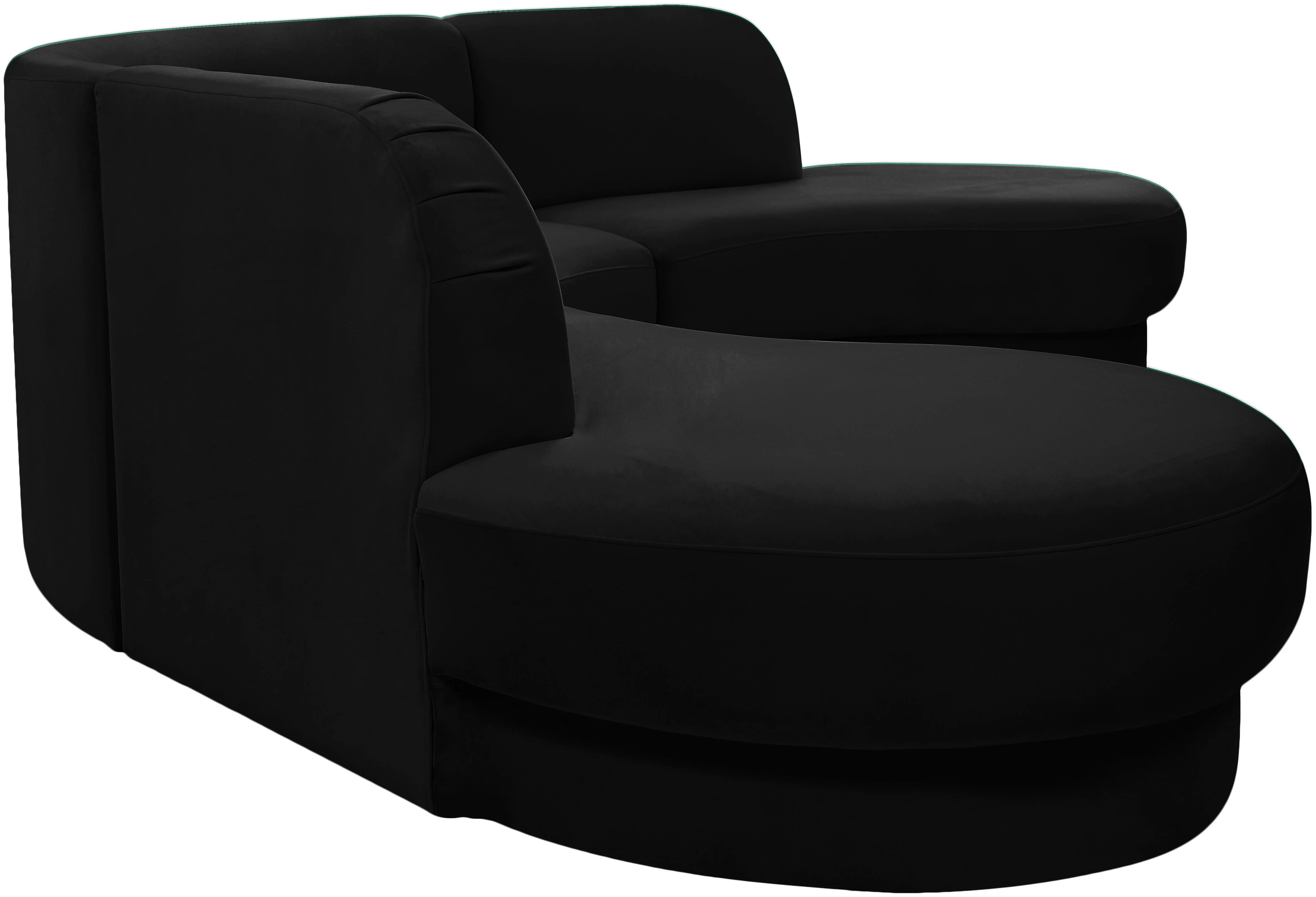 Rosa Black Velvet 3pc. Sectional (3 Boxes) - Image 8