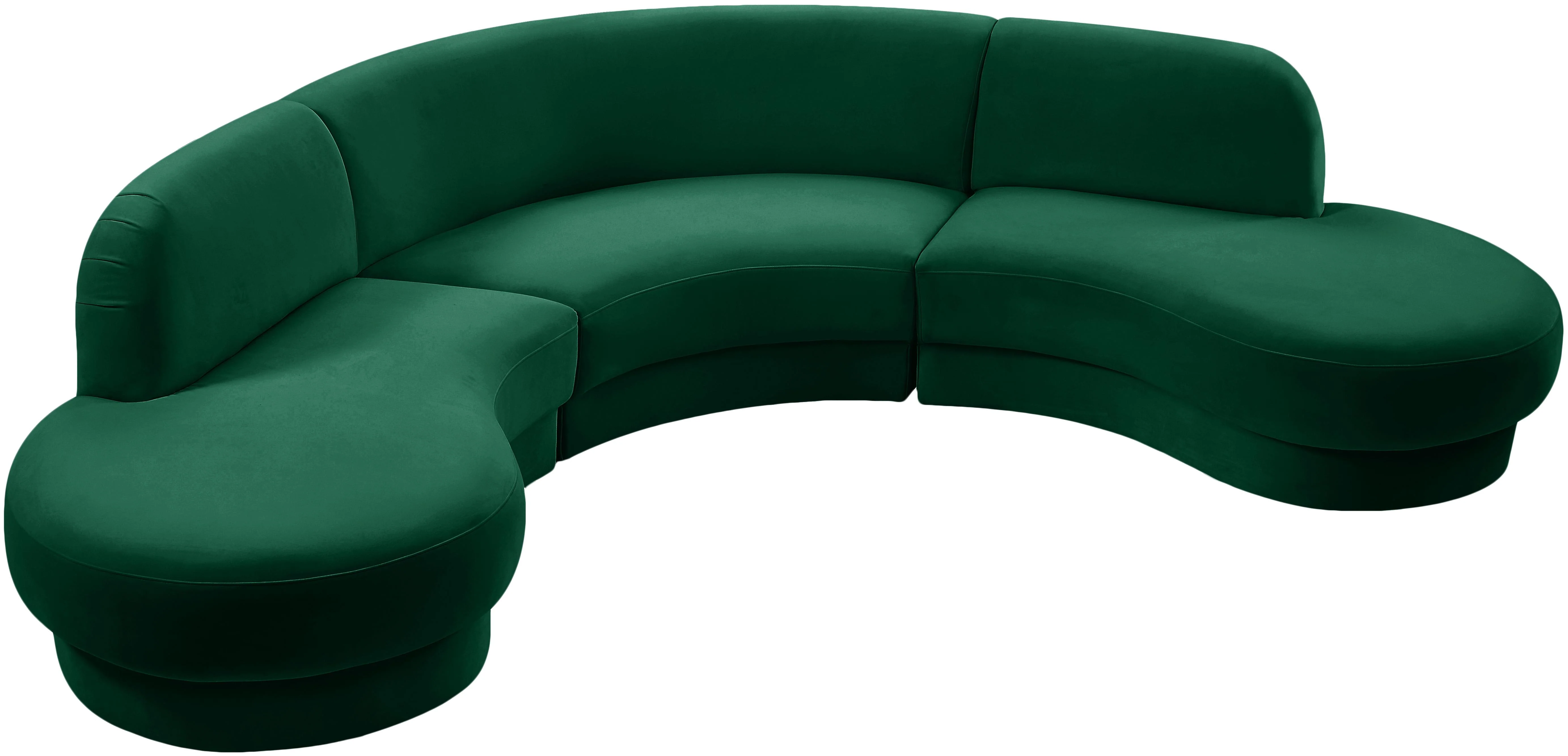 Rosa Green Velvet 3pc. Sectional (3 Boxes) - Image 5