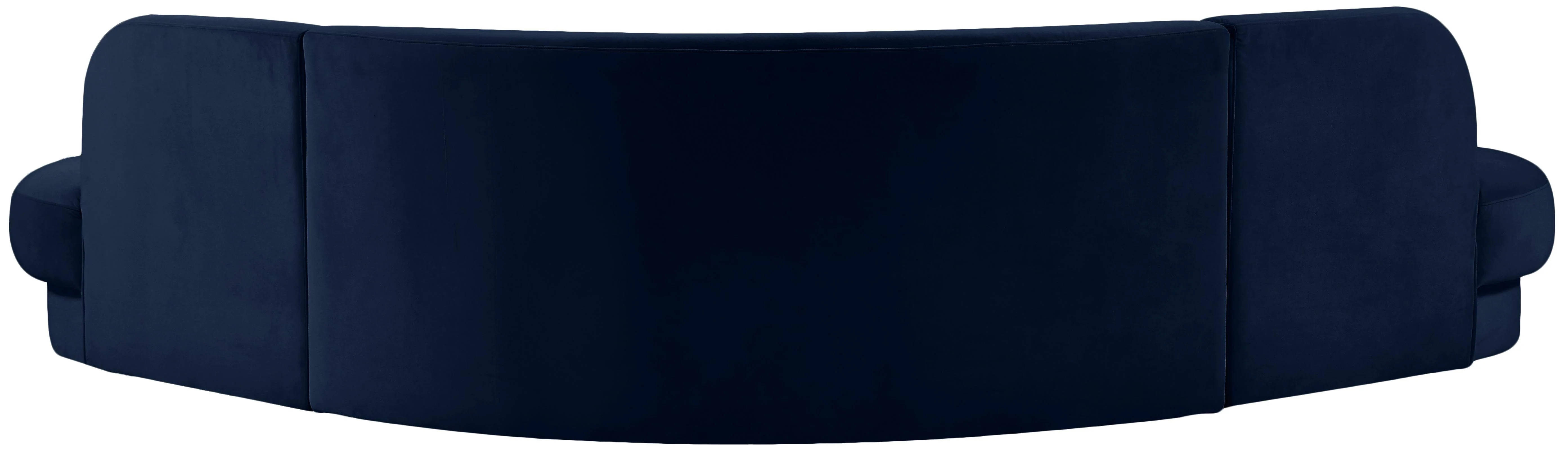 Rosa Navy Velvet 3pc. Sectional (3 Boxes) - Image 3